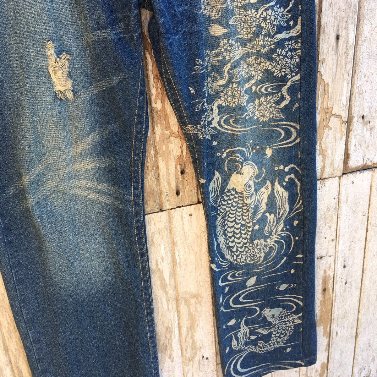 Japanese Brand Vintage japanese brand koi fish ERD GRUNGE GRAIL jeans Size US 36 / EU 52 - 3 Thumbnail