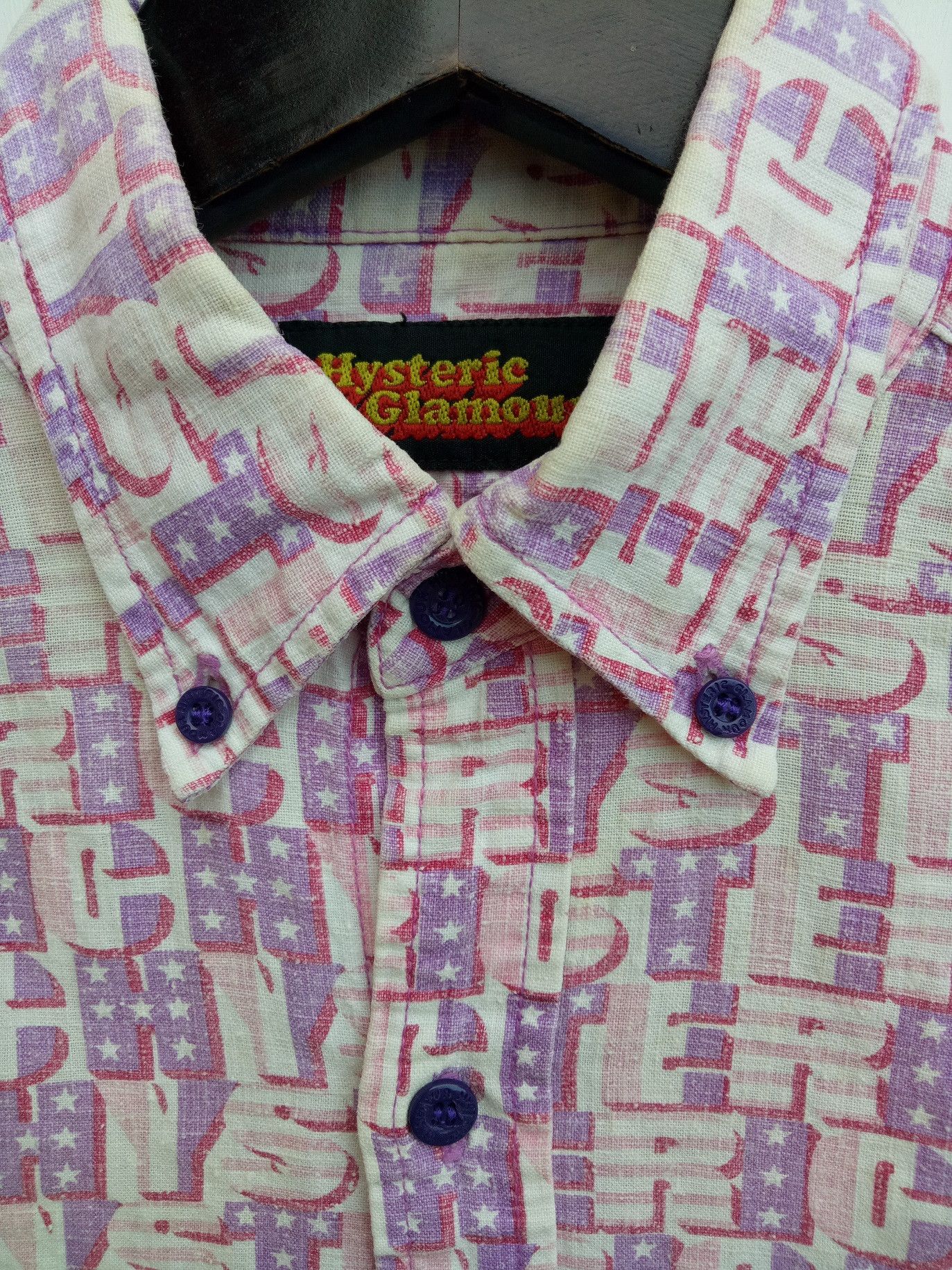 Hysteric Glamour × Japanese Brand × Vintage Vintage HYSTERIC GLAMOUR Fullprint button down Japan shirt Size S / US 4 / IT 40 - 3 Thumbnail