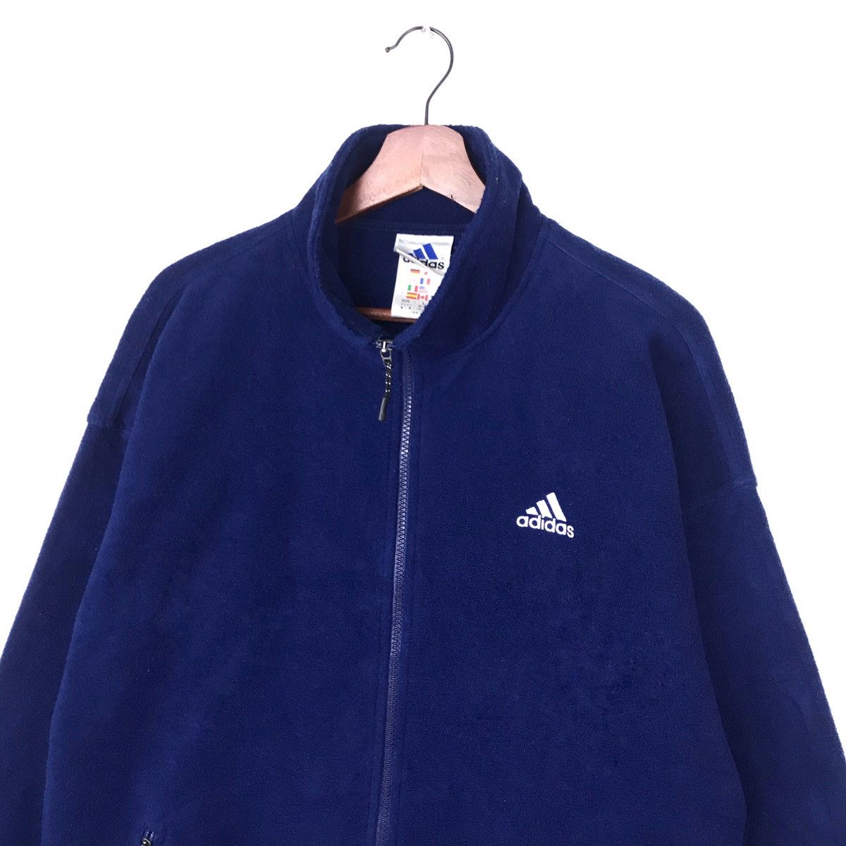 Adidas × Vintage Vintage 90s Adidas Fleece zipper sweatshirt embroidered Size US L / EU 52-54 / 3 - 2 Thumbnail