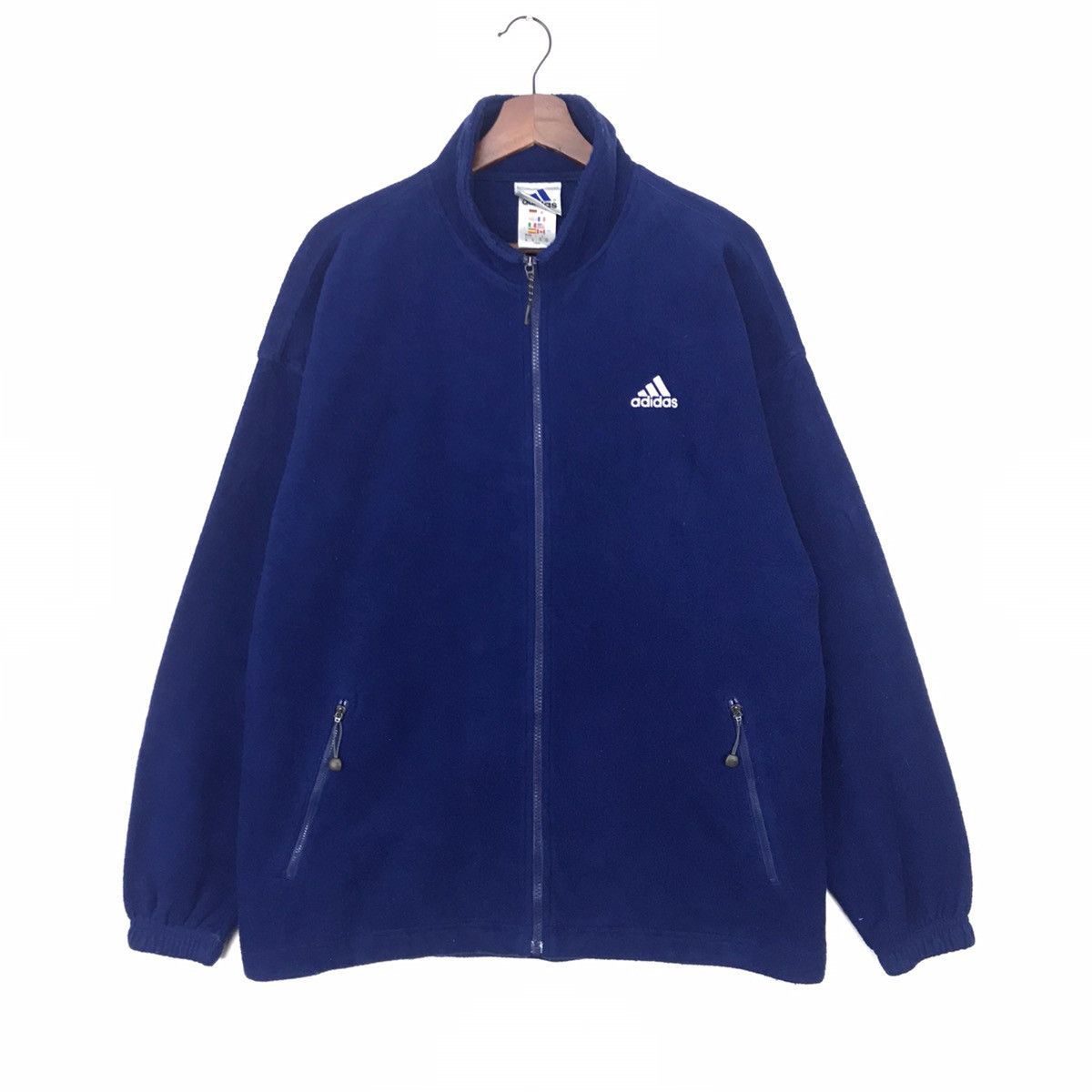 Adidas × Vintage Vintage 90s Adidas Fleece zipper sweatshirt embroidered Size US L / EU 52-54 / 3 - 1 Thumbnail