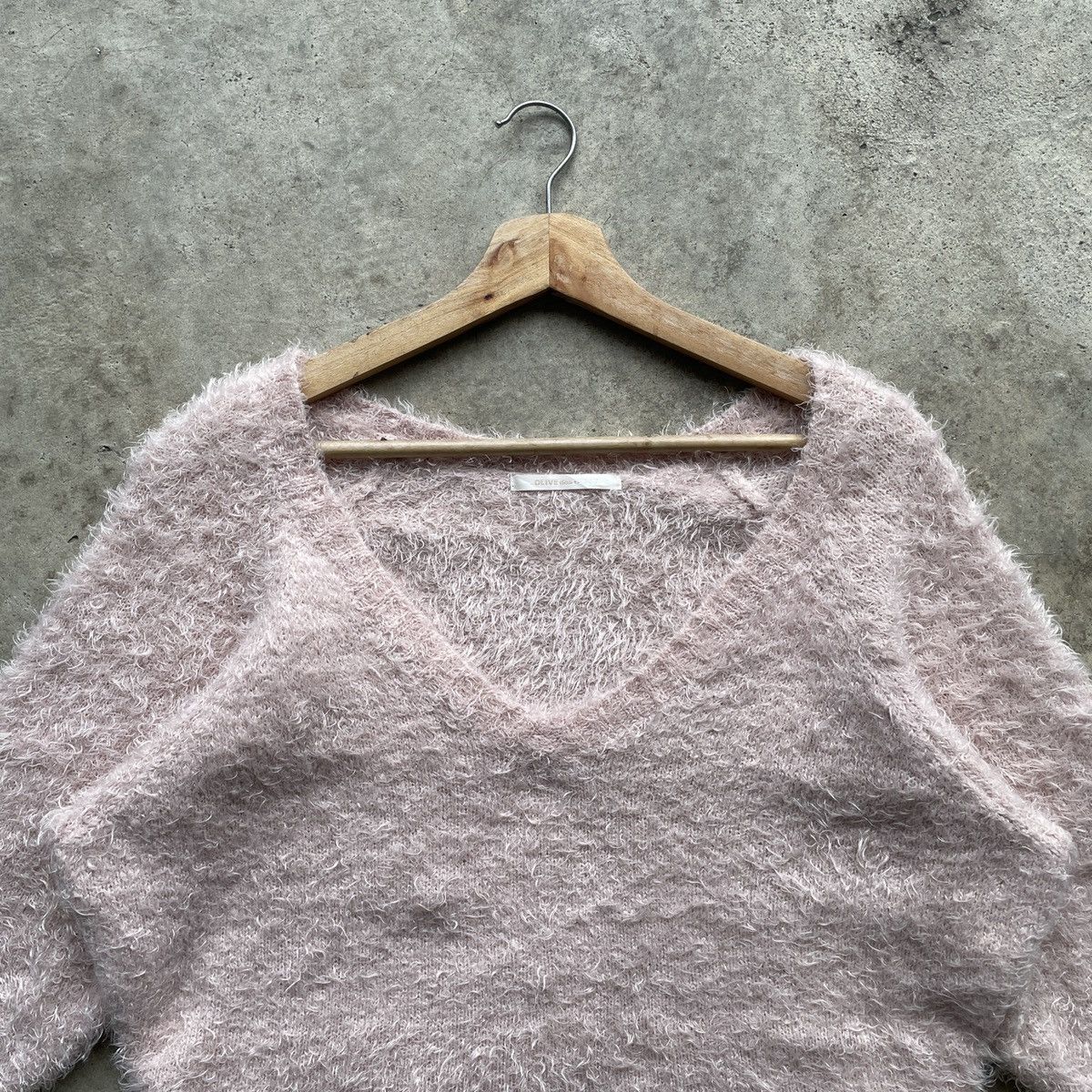 Aran Isles Knitwear Olive Des Olive Mohair Shag Shaggy Fur Knitwear Sweater Size S / US 4 / IT 40 - 4 Thumbnail
