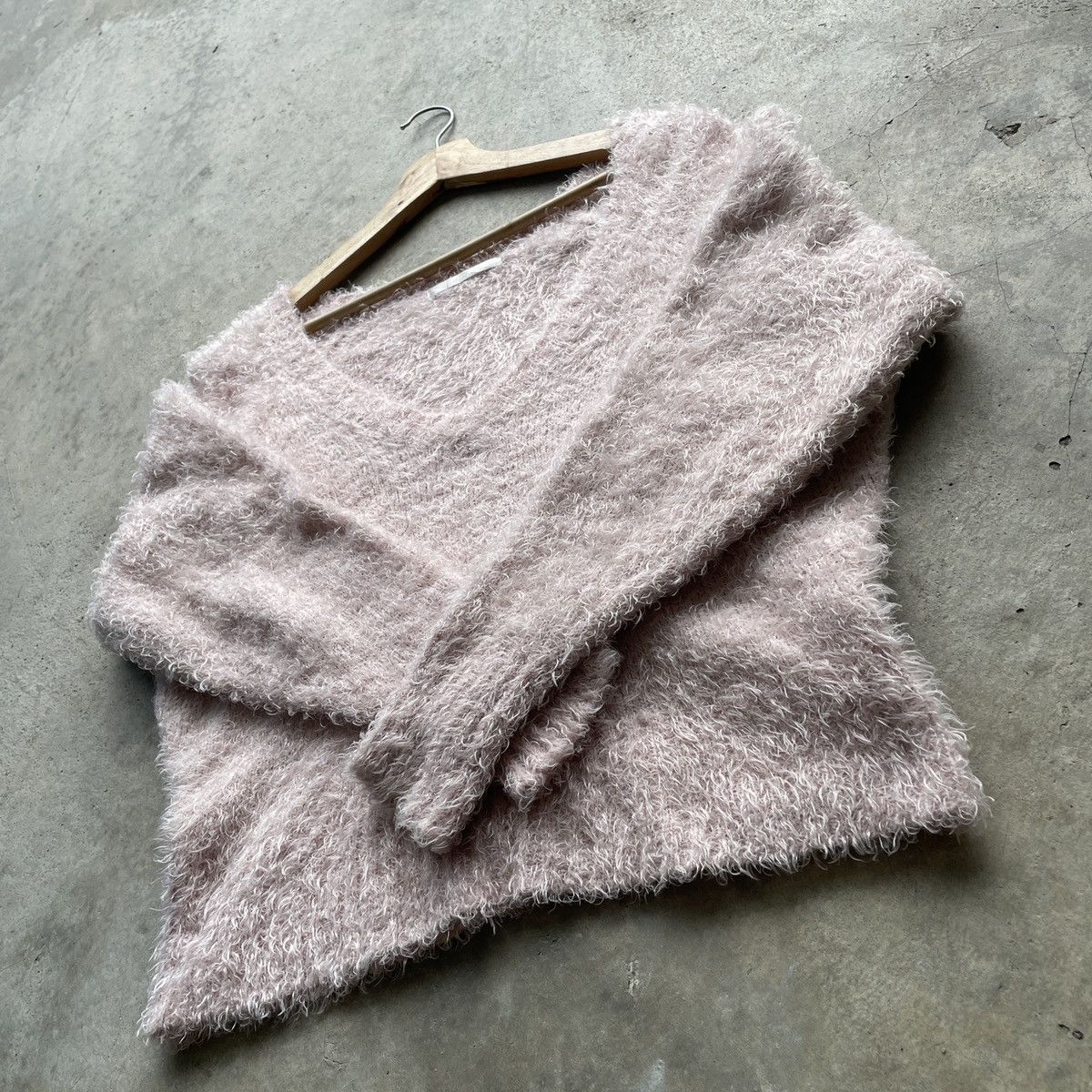 Aran Isles Knitwear Olive Des Olive Mohair Shag Shaggy Fur Knitwear Sweater Size S / US 4 / IT 40 - 3 Thumbnail