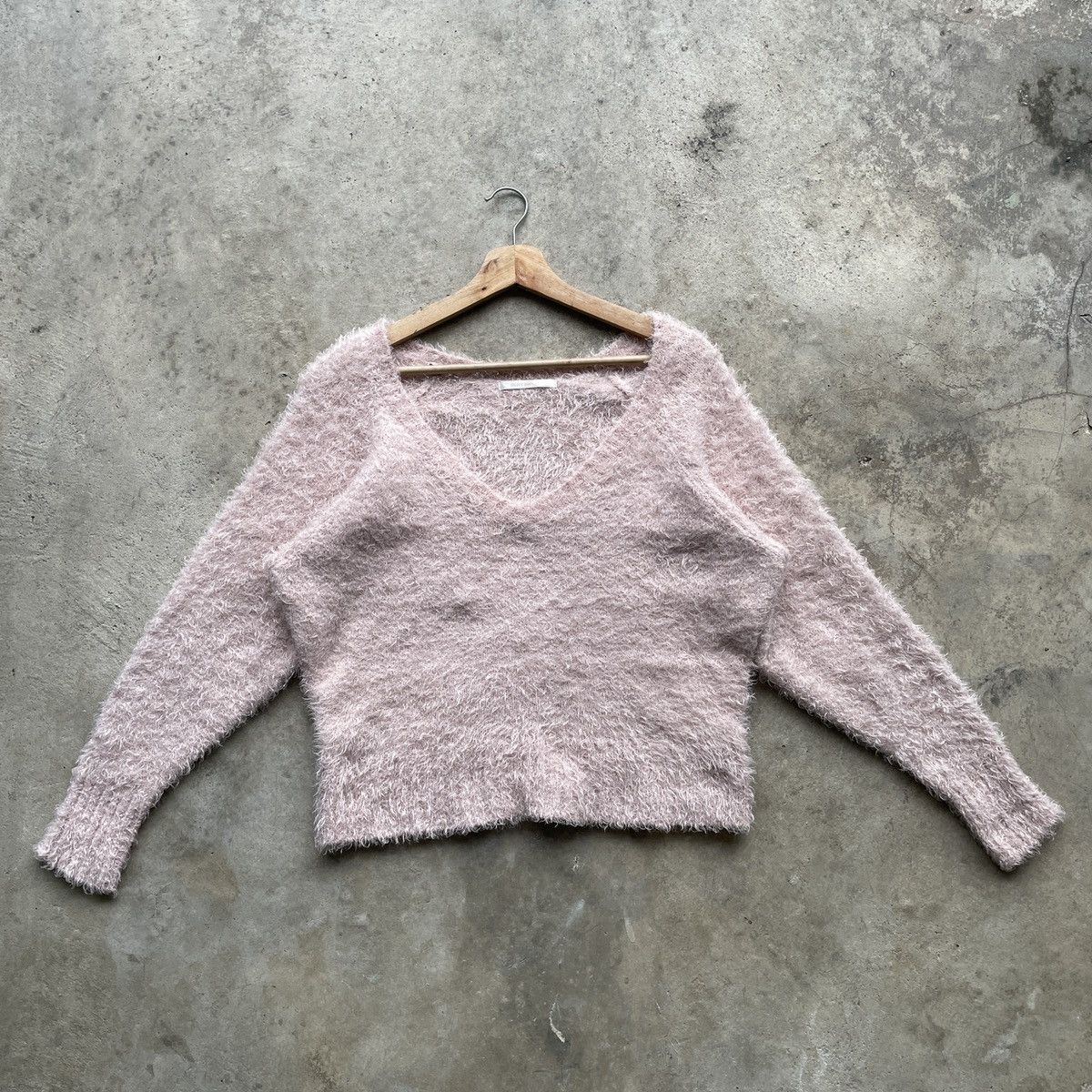 Olive Des Olive Mohair Shag Shaggy Fur Knitwear Sweater