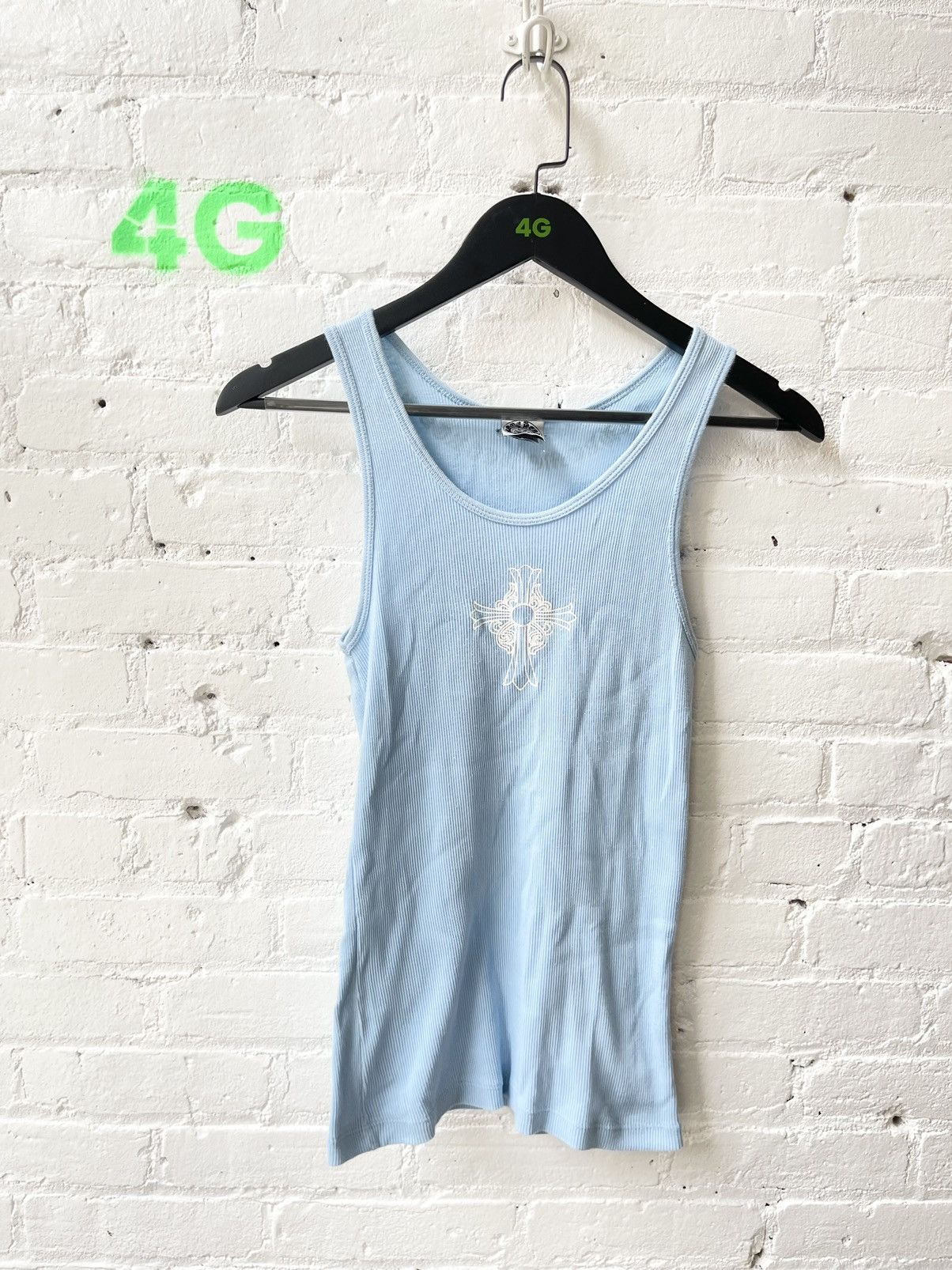 image of Chrome Hearts Baby Blue Cross Tank Top One-Size Fits All 4G, Men's (Size Large)