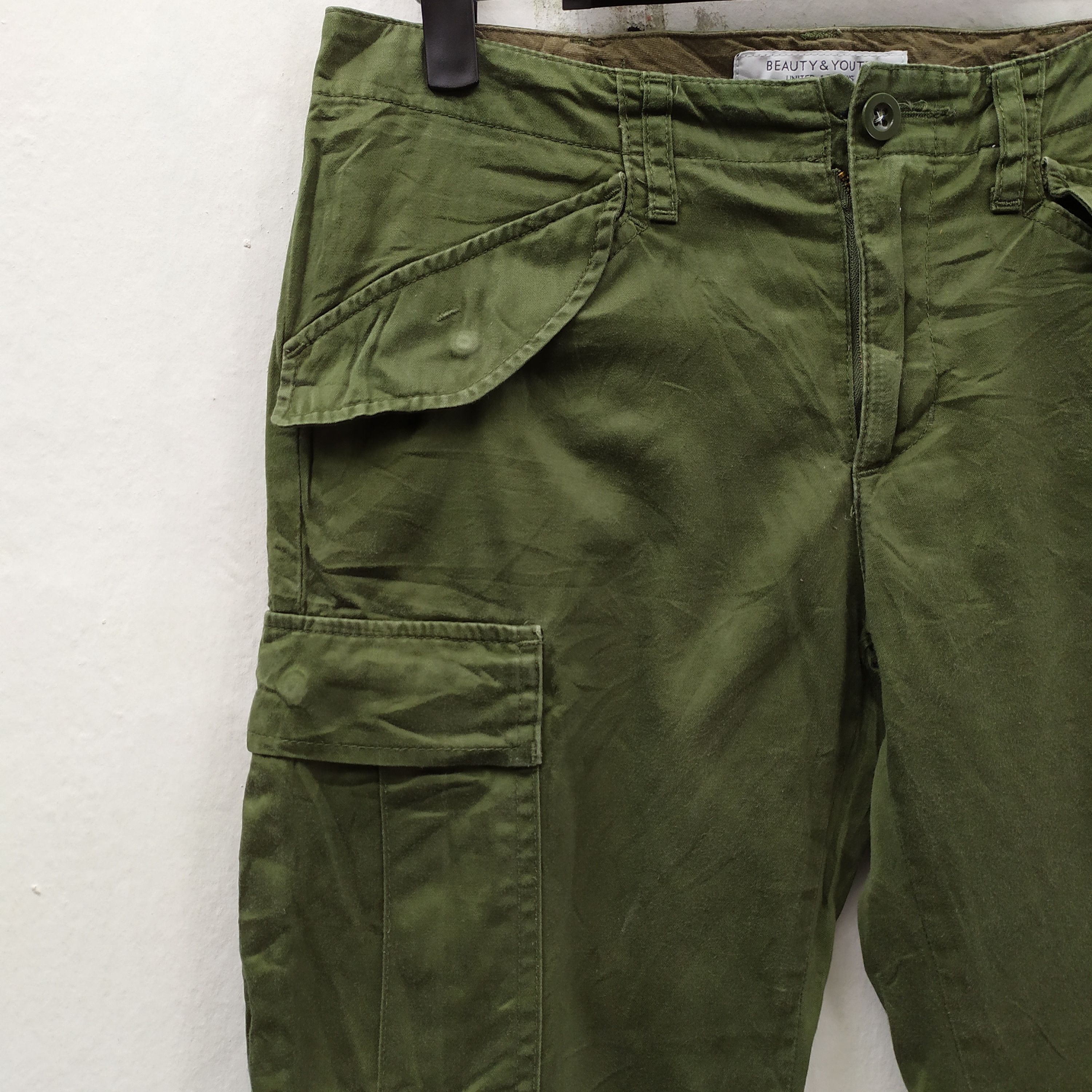 Japanese Brand VINTAGE JAPANESE FADED GREEN CARGO PANTS Size US 26 / EU 42 - 3 Thumbnail