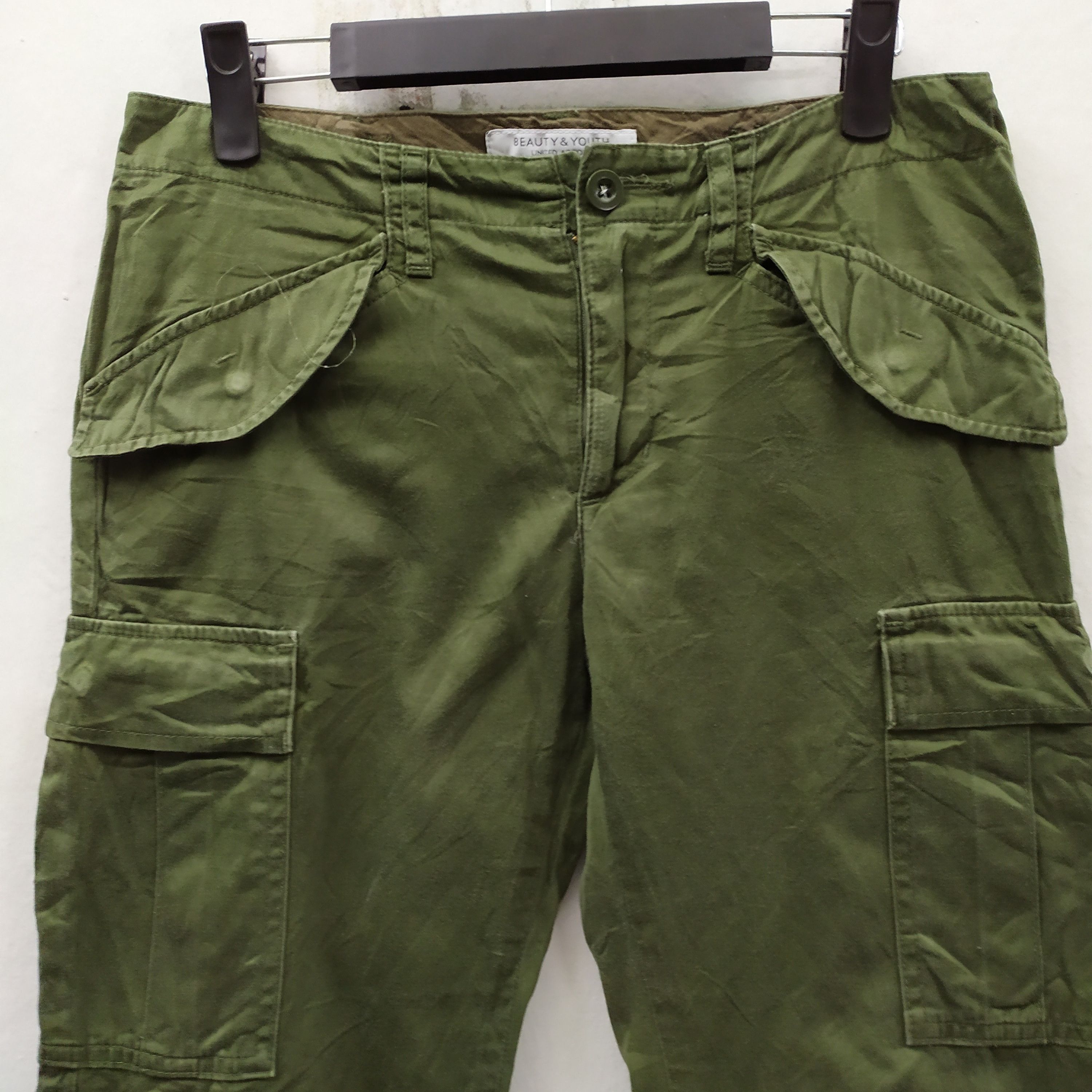Japanese Brand VINTAGE JAPANESE FADED GREEN CARGO PANTS Size US 26 / EU 42 - 4 Thumbnail