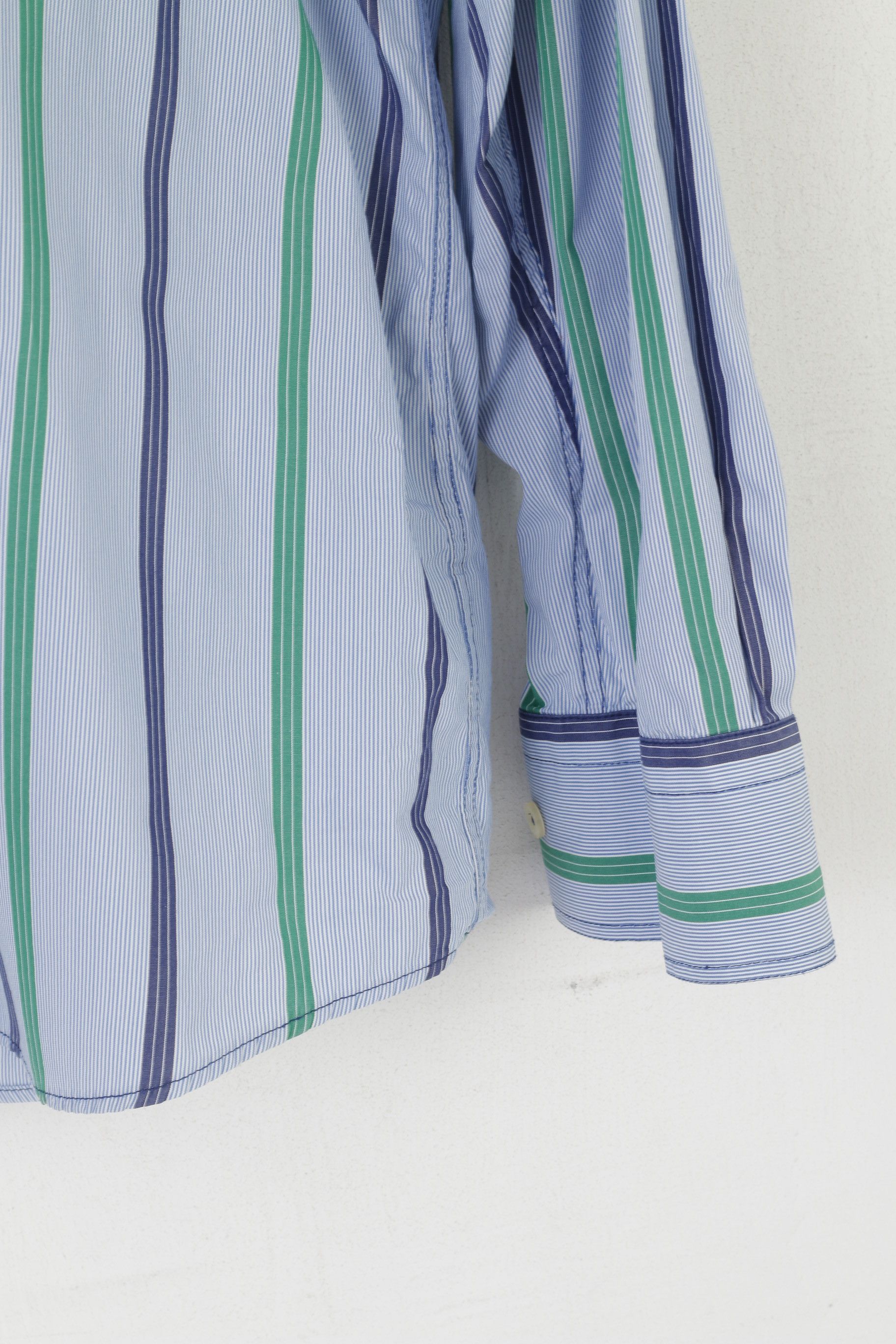 Vintage Claudio Campione Men XL Casual Shirt Blue Cotton 8097 Size US XL / EU 56 / 4 - 4 Thumbnail