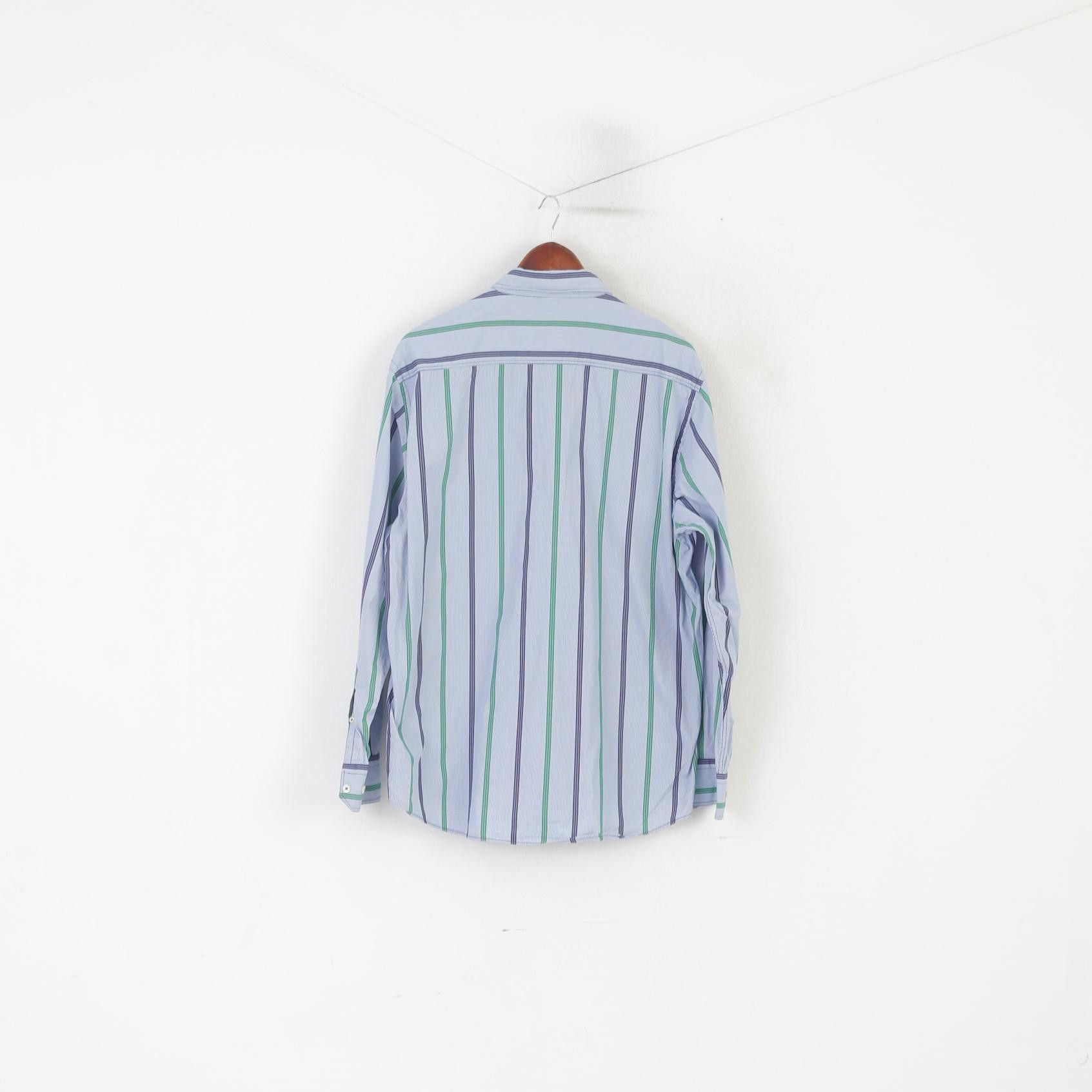 Vintage Claudio Campione Men XL Casual Shirt Blue Cotton 8097 Size US XL / EU 56 / 4 - 8 Thumbnail