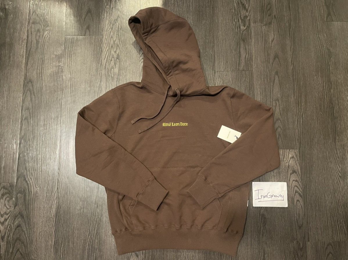 Aimé Leon Dore ALD Logo Hoodie Size Medium M Brown