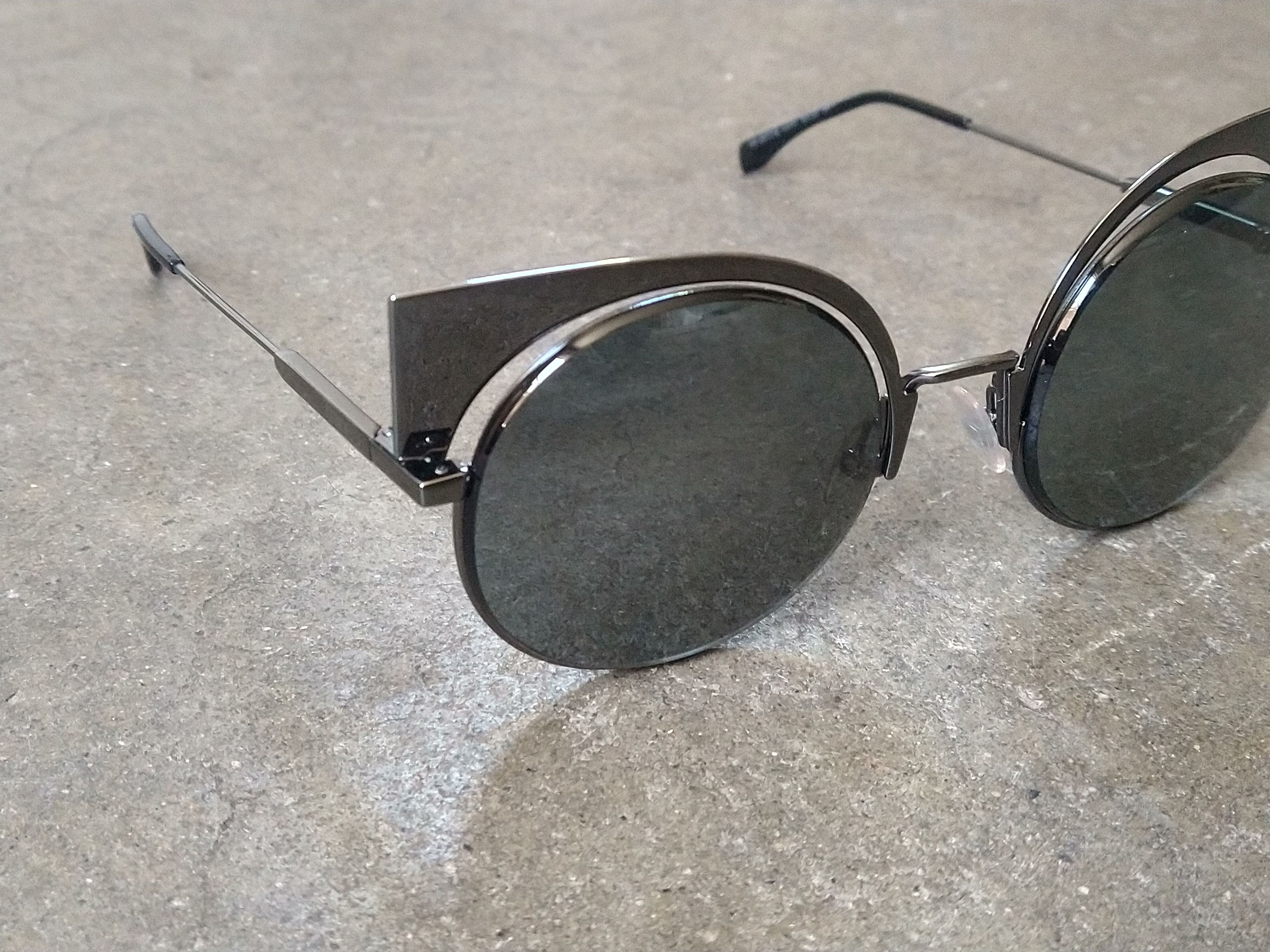Fendi Fendi Sunglasses FF 1177/S Cat Eye Round Gray Silver Metal Size ONE SIZE - 4 Thumbnail
