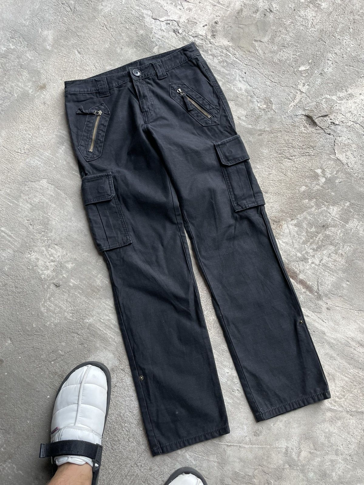 Japanese Brand VINTAGE JAPANESE DENIM CARGO PANTS MICHEL KLEIN Y2K Size US 29 - 2 Thumbnail