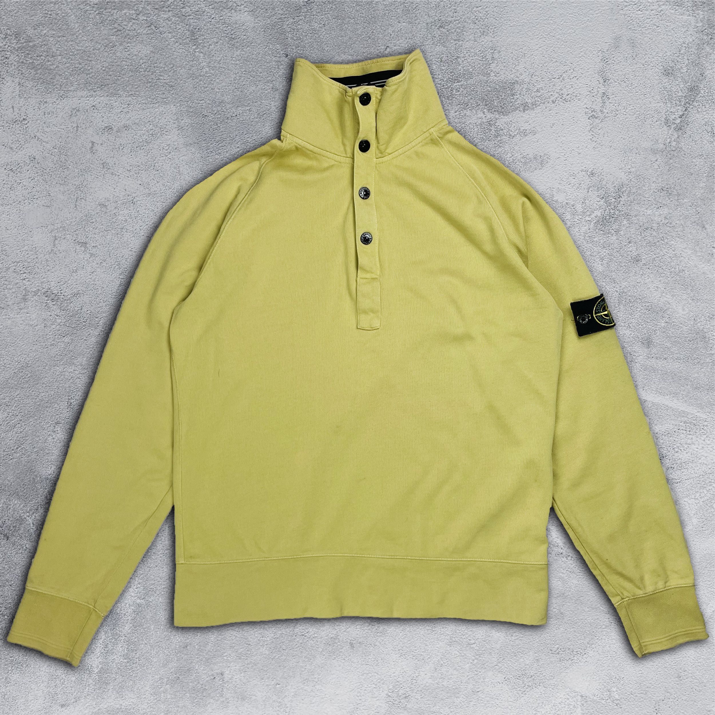 image of Stone Island High Neck Sweatshirt in Mustard Yellow, Men's (Size Medium)