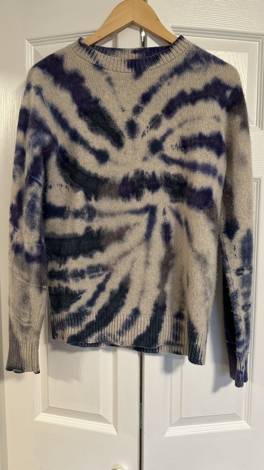 image of The Elder Statesman Tie Dye Sweater in Purple, Men's (Size XS)