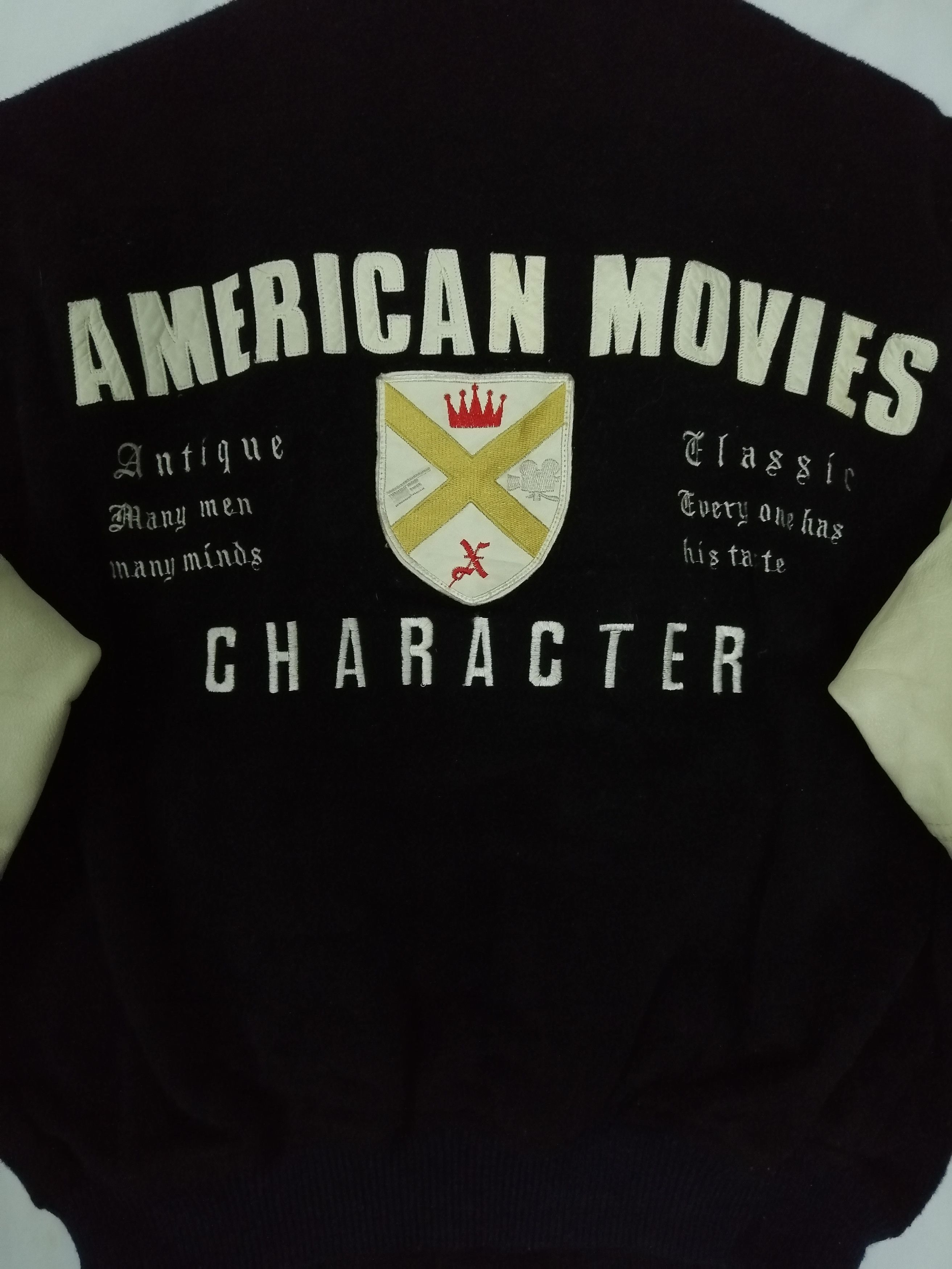 Vintage Vintage American Movies Club Wool Leather Varsity Jacket Size US M / EU 48-50 / 2 - 6 Thumbnail