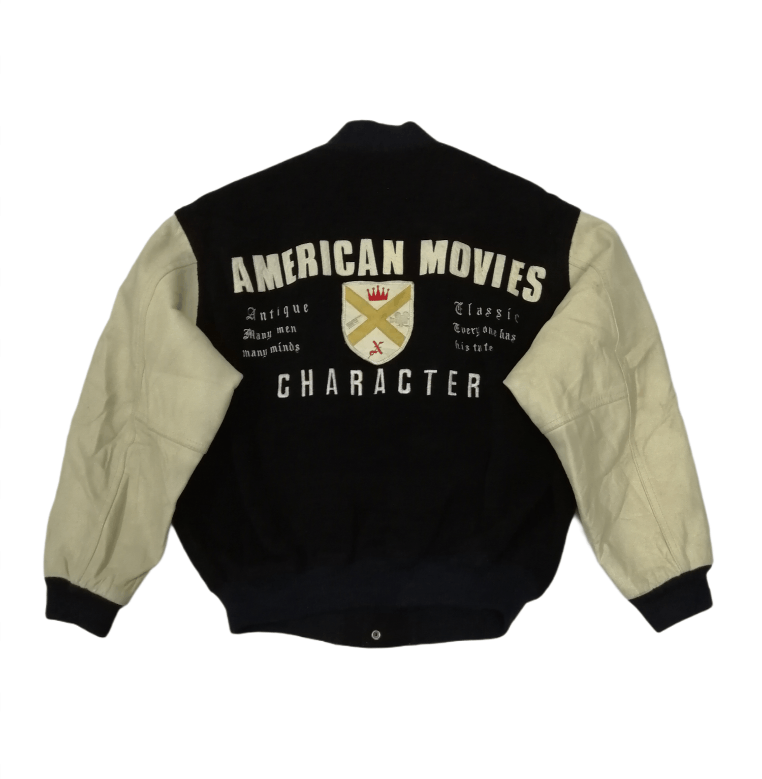 Vintage Vintage American Movies Club Wool Leather Varsity Jacket Size US M / EU 48-50 / 2 - 1 Thumbnail