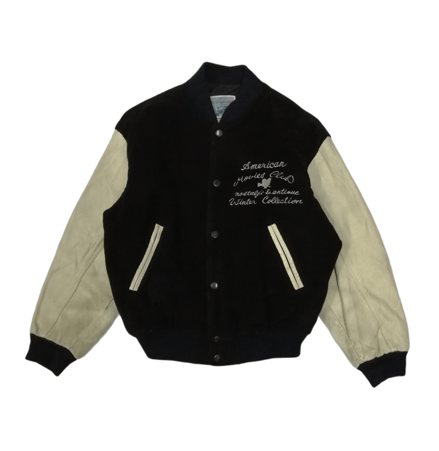 Vintage Vintage American Movies Club Wool Leather Varsity Jacket Size US M / EU 48-50 / 2 - 3 Thumbnail