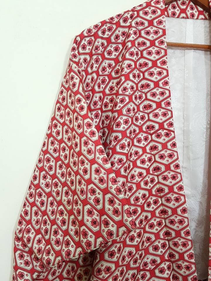 Other Awase Haori Floral Motif Illustration Noragi Kimono Jacket Size US M / EU 48-50 / 2 - 5 Thumbnail