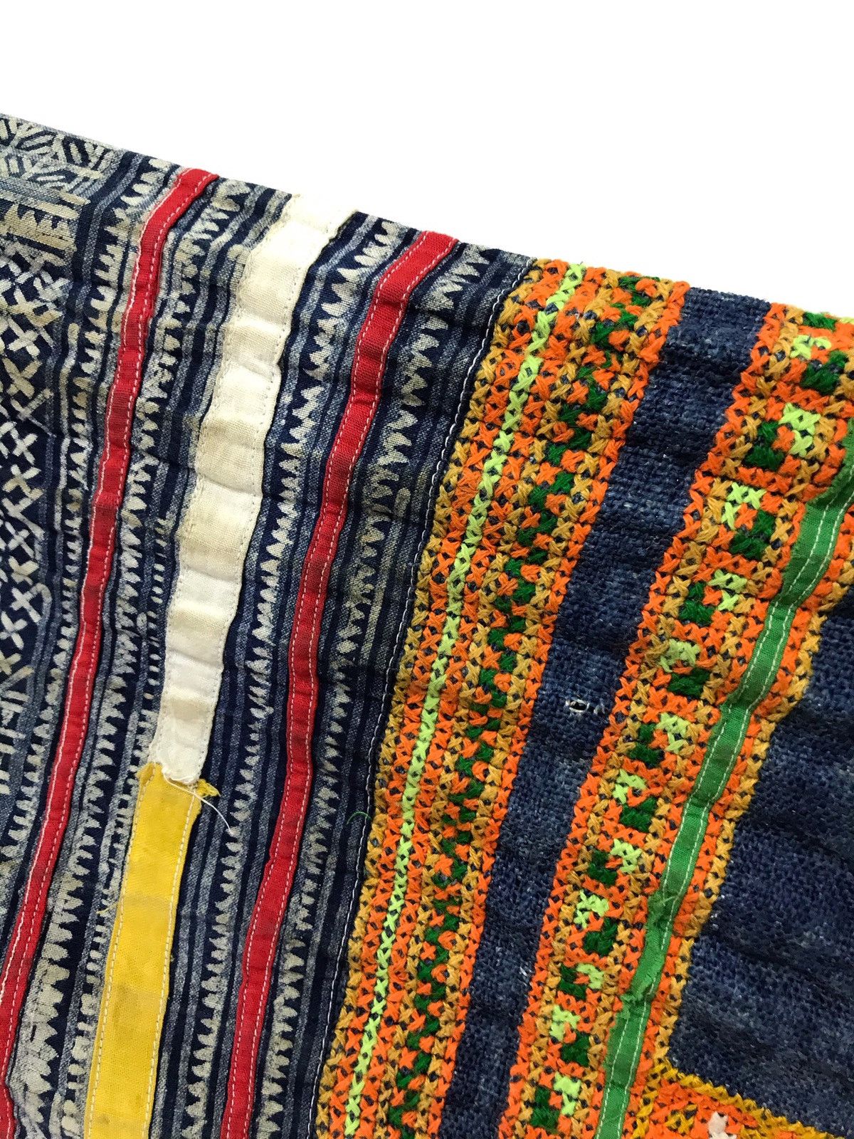 Indigo ☠Rare Vtg Hybrid Patchwork Jacket Woven Cotton Indigo Blue Size US L / EU 52-54 / 3 - 6 Thumbnail