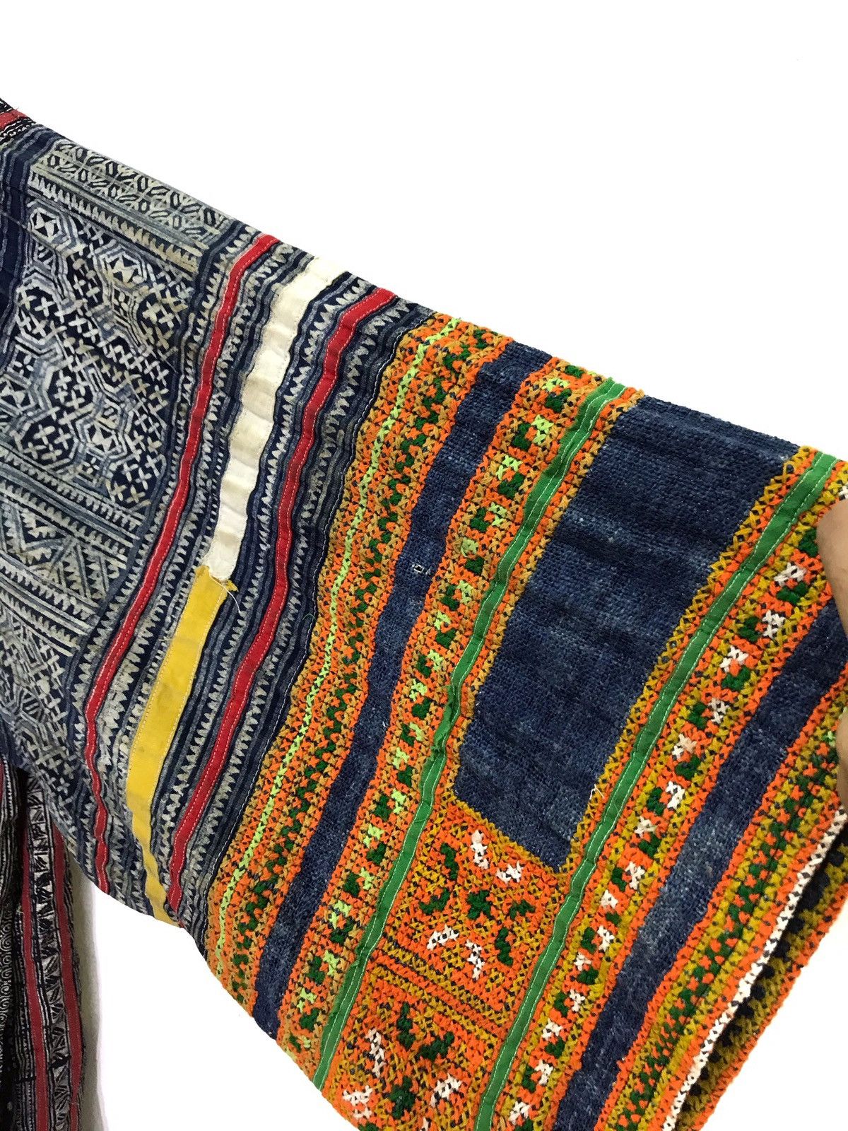 Indigo ☠Rare Vtg Hybrid Patchwork Jacket Woven Cotton Indigo Blue Size US L / EU 52-54 / 3 - 5 Thumbnail