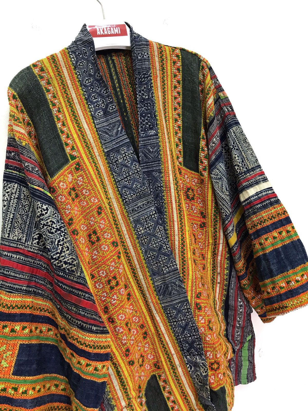 Indigo ☠Rare Vtg Hybrid Patchwork Jacket Woven Cotton Indigo Blue Size US L / EU 52-54 / 3 - 2 Thumbnail
