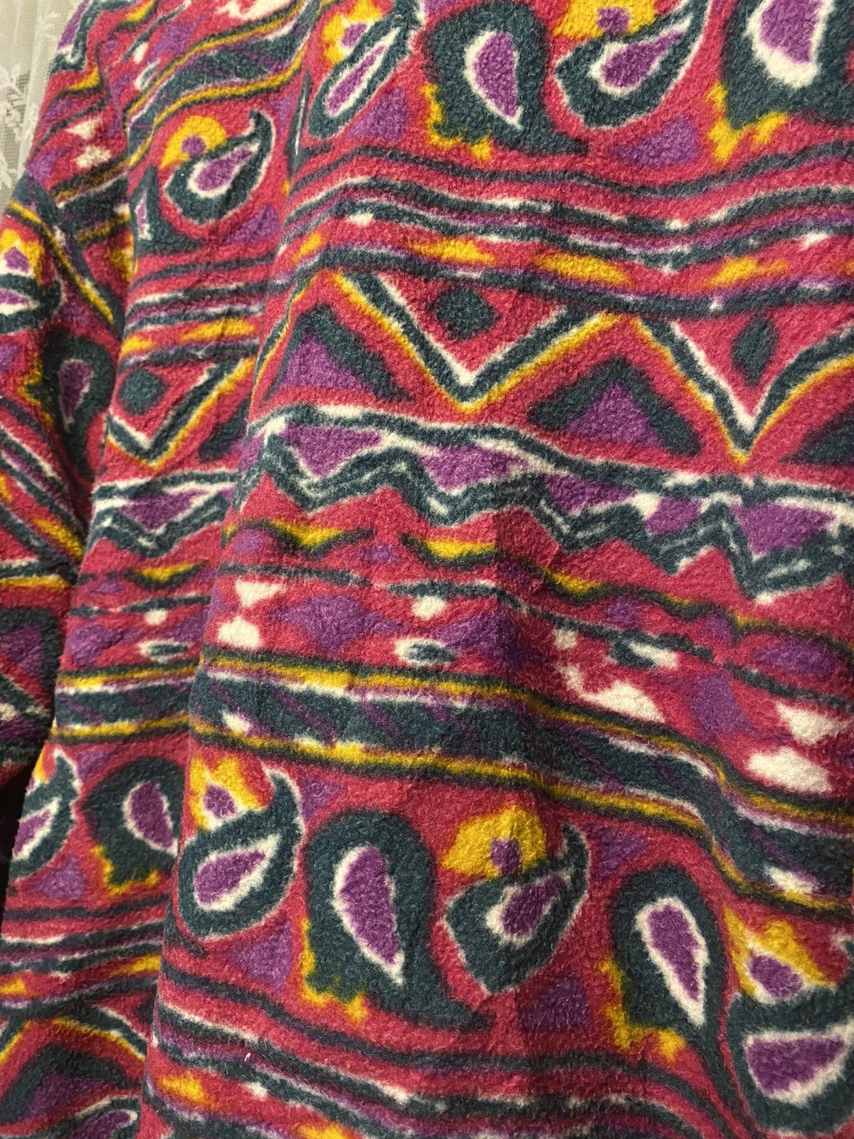Ellesse 90's Striking Paisley Ellesse Fleece Vintage Jacket Size US L / EU 52-54 / 3 - 6 Thumbnail