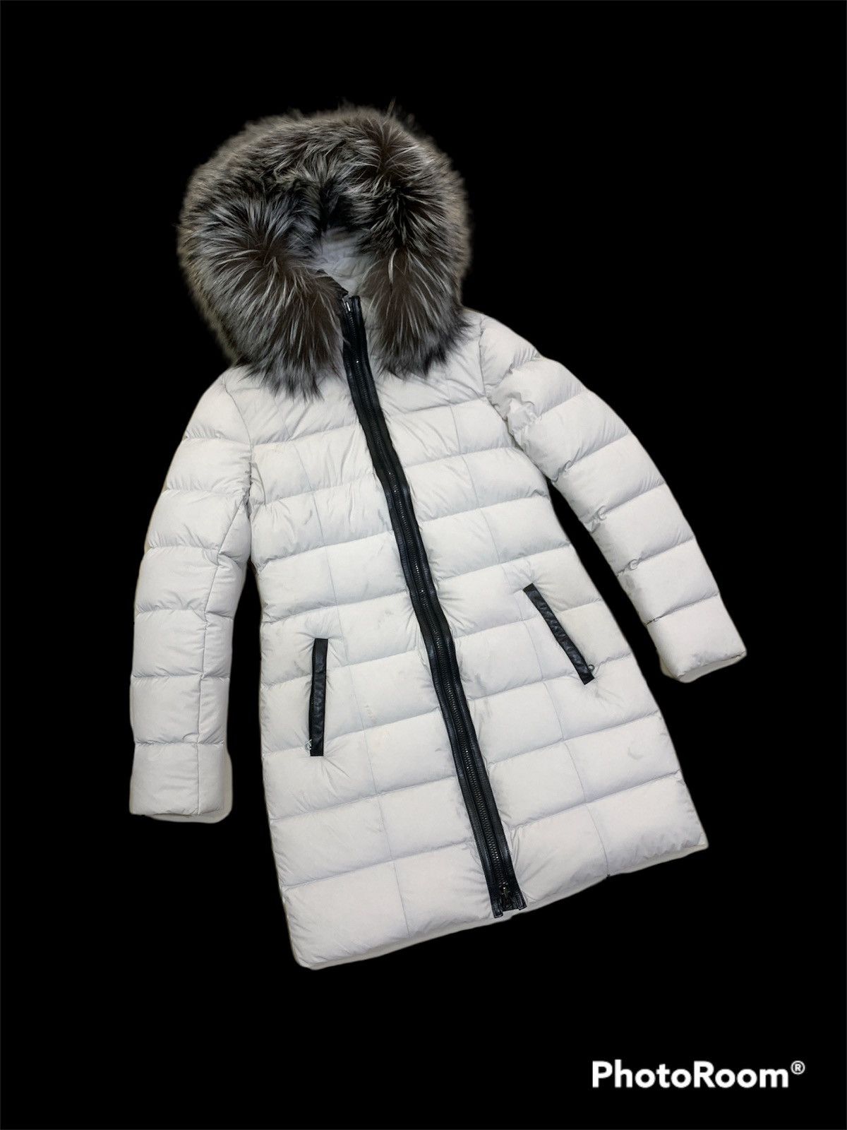 MACKAGE CALLA SILVER FOX FUR GOOSE DOWN PUFFER JACKET COAT