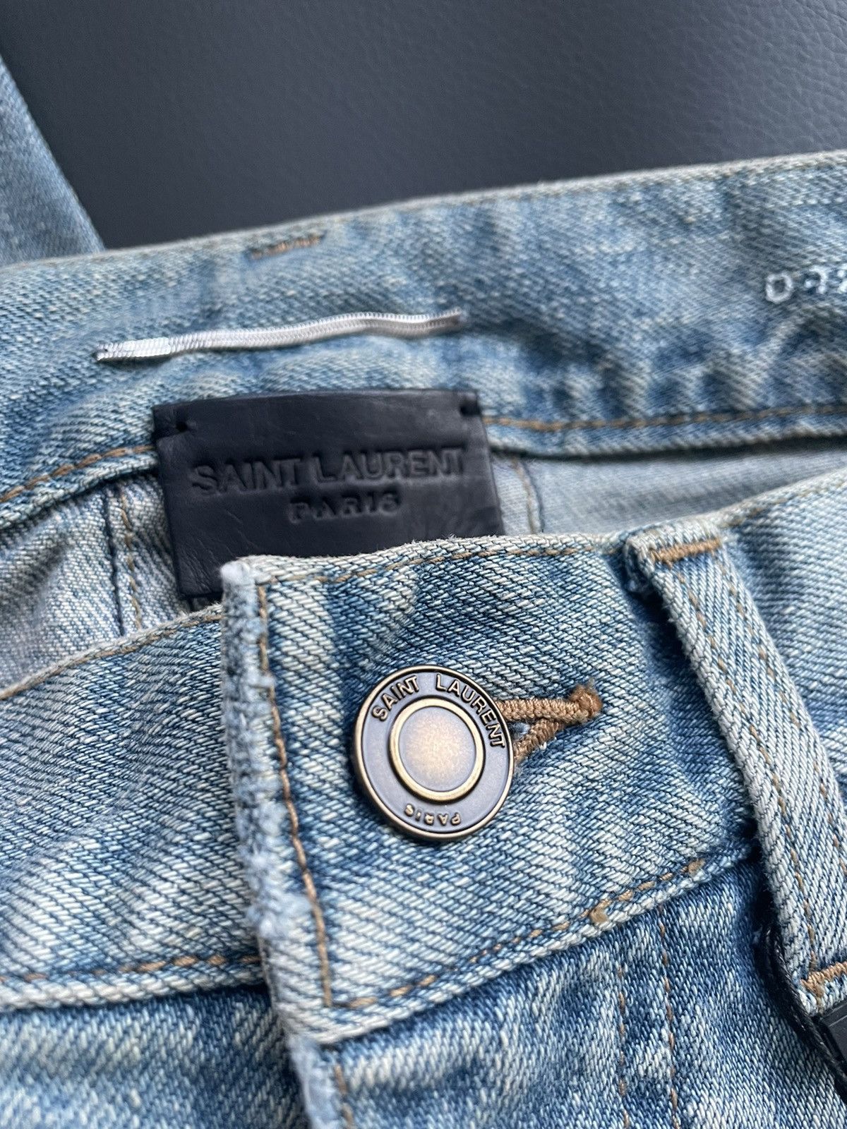 Hedi Slimane × Saint Laurent Paris × Yves Saint Laurent Super RARE Saint Laurent by Hedi Slimane Trash Crash Denim Size US 28 / EU 44 - 8 Thumbnail