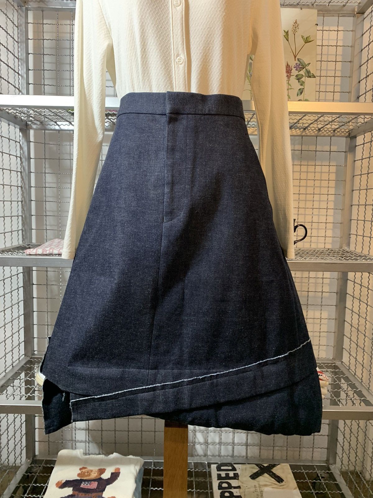 Image of Comme Des Garcons Deconstructed Skirt in Denim, Women's (Size 33)