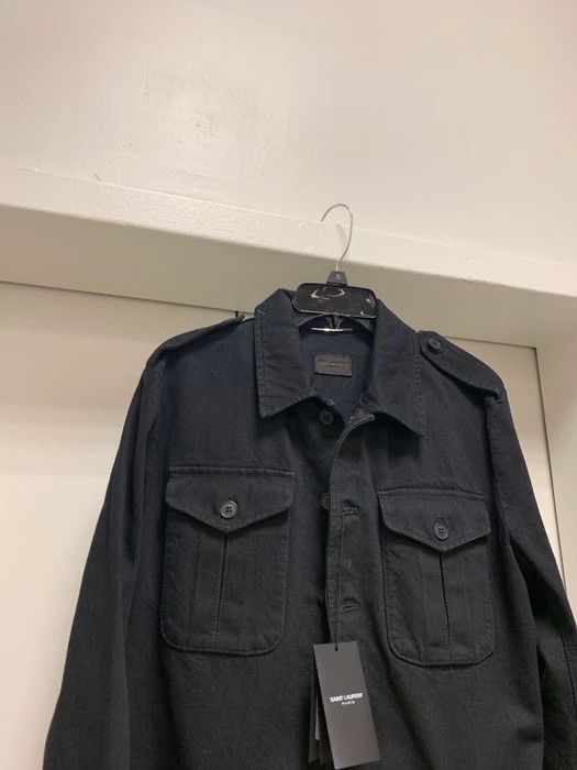 Saint Laurent Paris Black Multi Pocket Outerwear with Belt Size US L / EU 52-54 / 3 - 5 Thumbnail