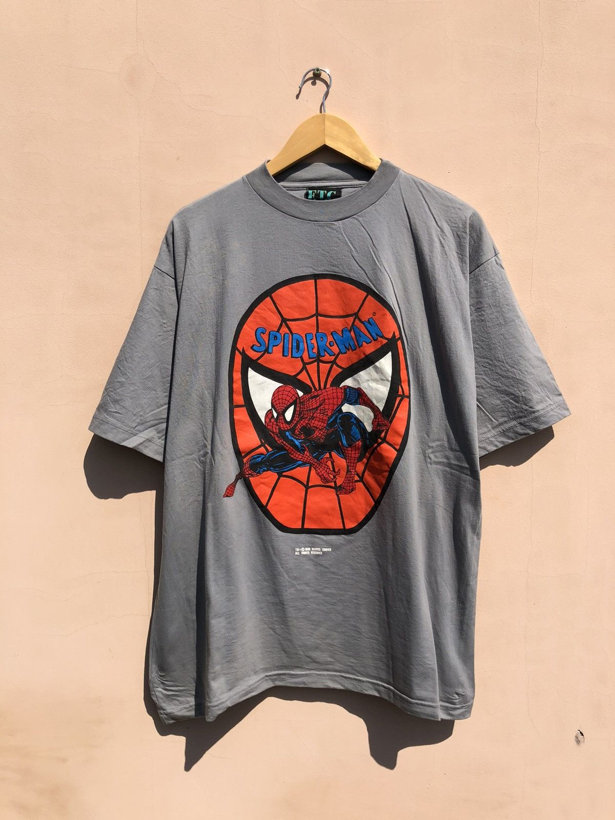 Vintage 1990 Spider Man Marvel Gray Tee (Silver Surfer)