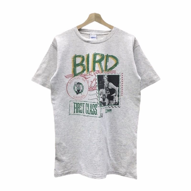 image of Vintage 90’S Larry Bird Boston Celtics Nba Tee in Silver, Men's (Size Medium)