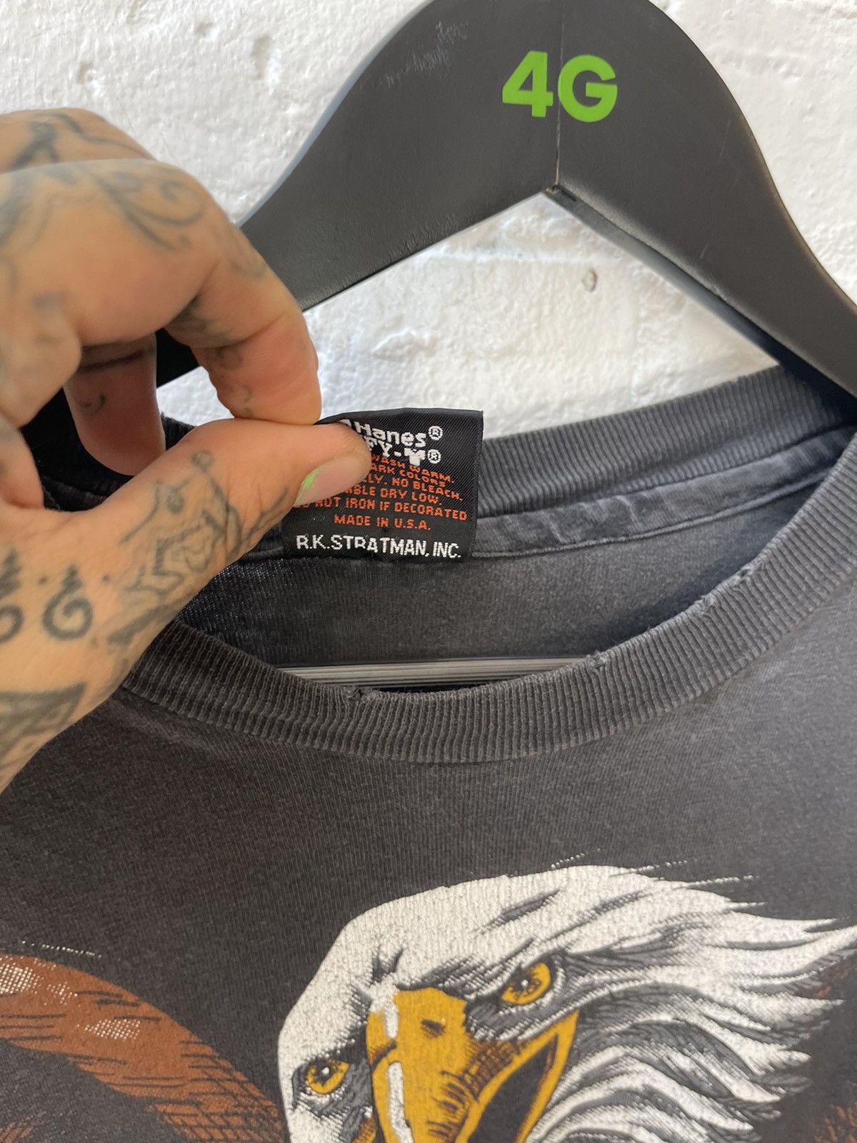Harley Davidson × Vintage Vintage 90s THRASHED HARLEY OVERSIZE EAGLE SHIRT 4Gseller Size US L / EU 52-54 / 3 - 5 Thumbnail