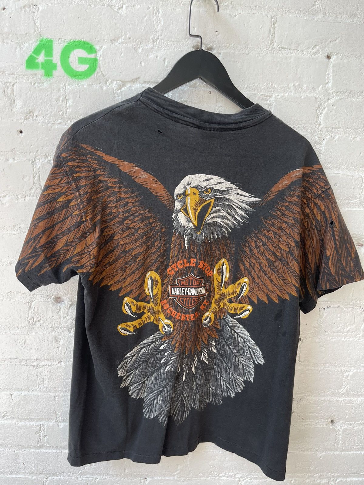 Harley Davidson × Vintage Vintage 90s THRASHED HARLEY OVERSIZE EAGLE SHIRT 4Gseller Size US L / EU 52-54 / 3 - 1 Thumbnail