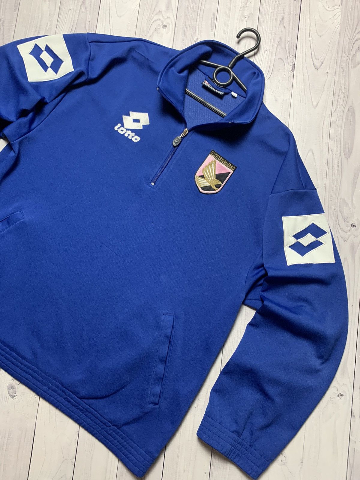 Lotto Sport × Vintage Vintage soccer jacket Palermo Lotto big logo size XL Size US XL / EU 56 / 4 - 4 Thumbnail