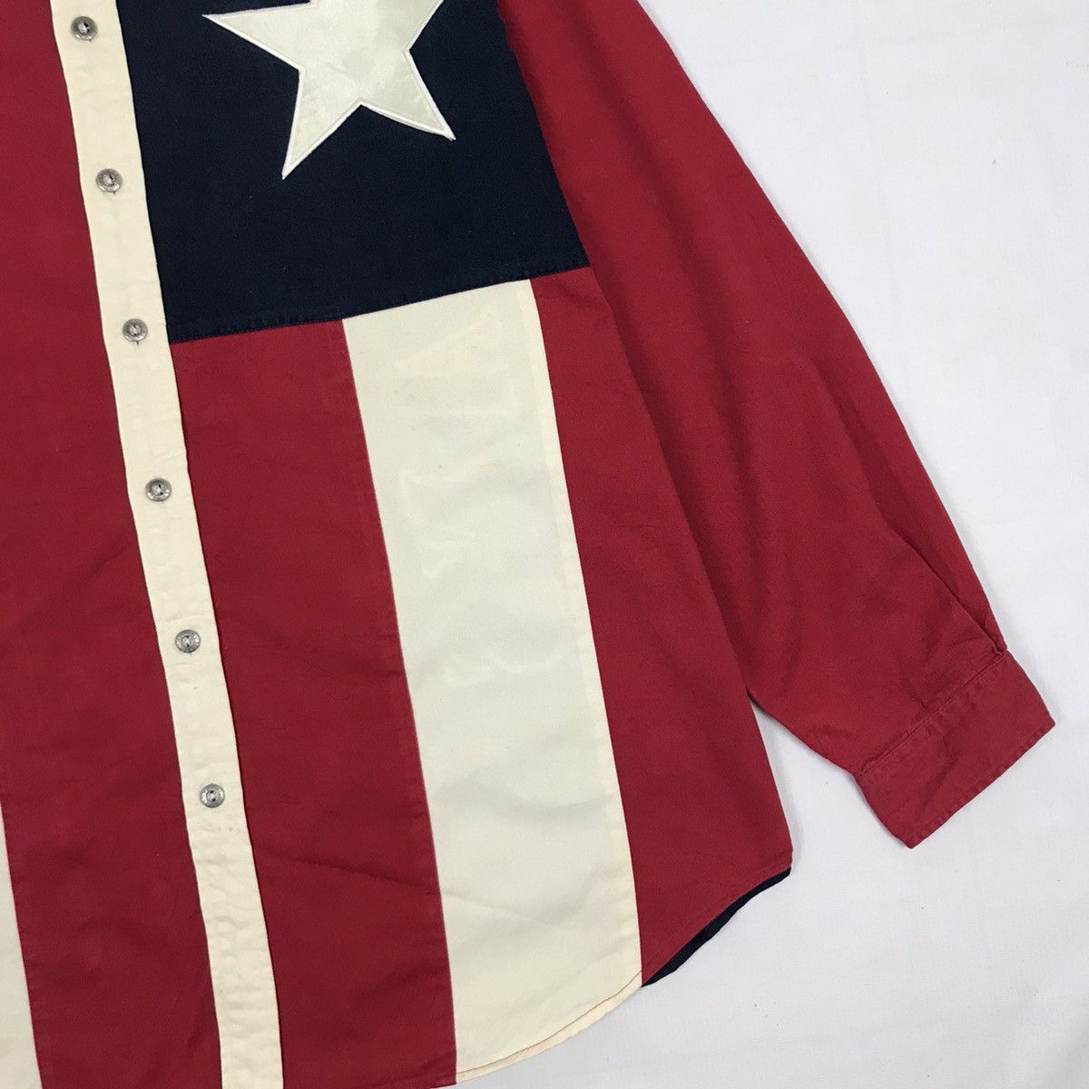 Tommy Hilfiger × Tommy Jeans × Vintage Vintage Tommy Hilfiger American Flag Shirt Size US XL / EU 56 / 4 - 7 Thumbnail