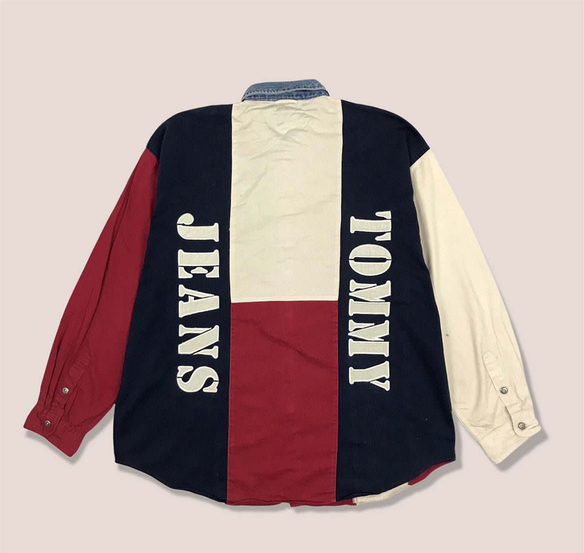 Tommy Hilfiger × Tommy Jeans × Vintage Vintage Tommy Hilfiger American Flag Shirt Size US XL / EU 56 / 4 - 1 Thumbnail
