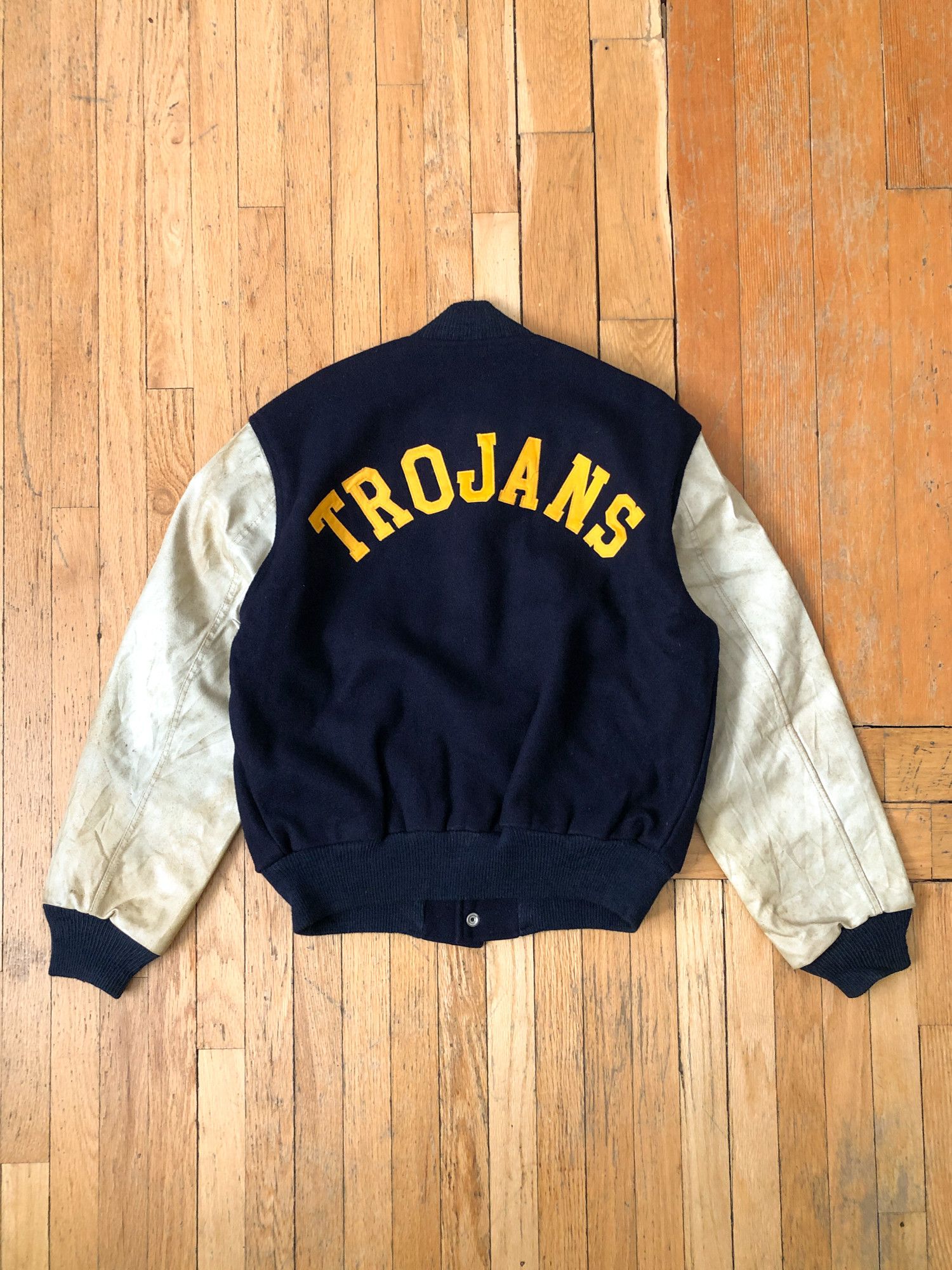 Champion × Vintage 1976 Boxy 'Trojans' Triton College Champion Varsity Jacket Size US M / EU 48-50 / 2 - 3 Thumbnail