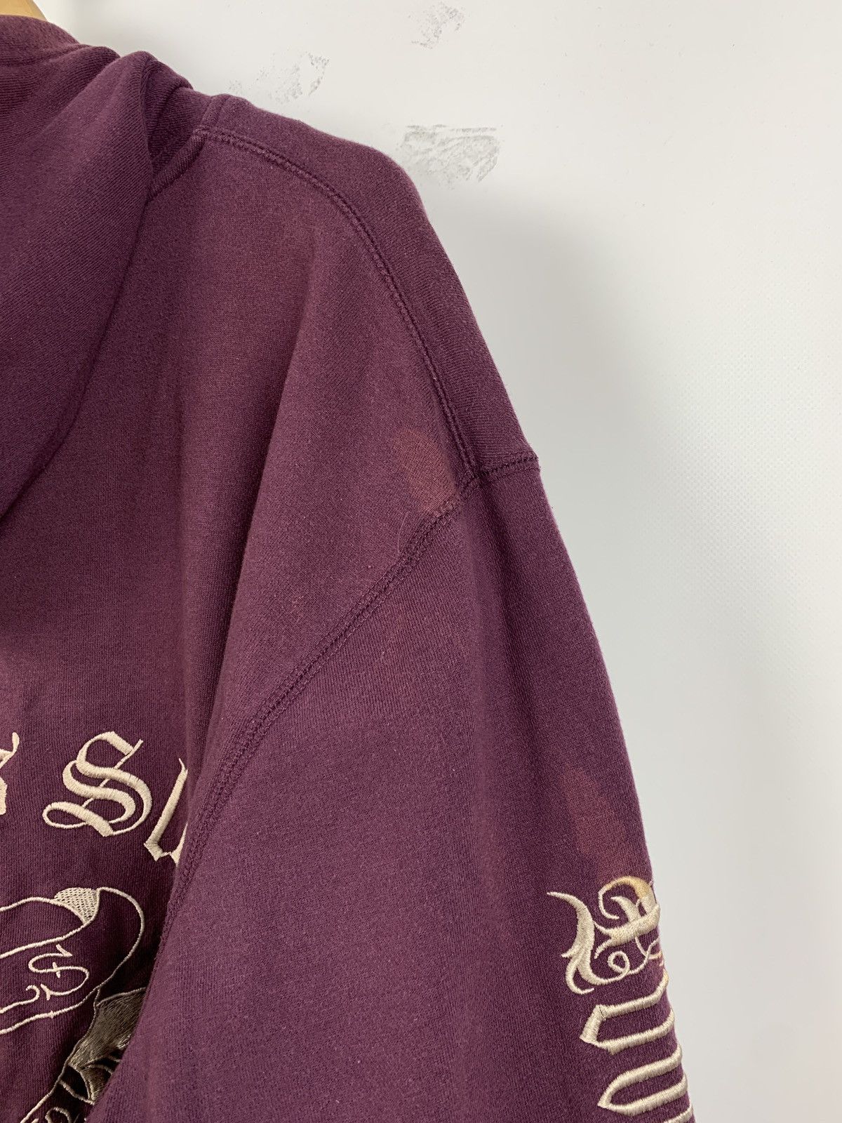 Christian Audigier Vintage Ed Hardy Purple Love Kills Slowly Skull Y2K Hoodie Size US XL / EU 56 / 4 - 24 Thumbnail