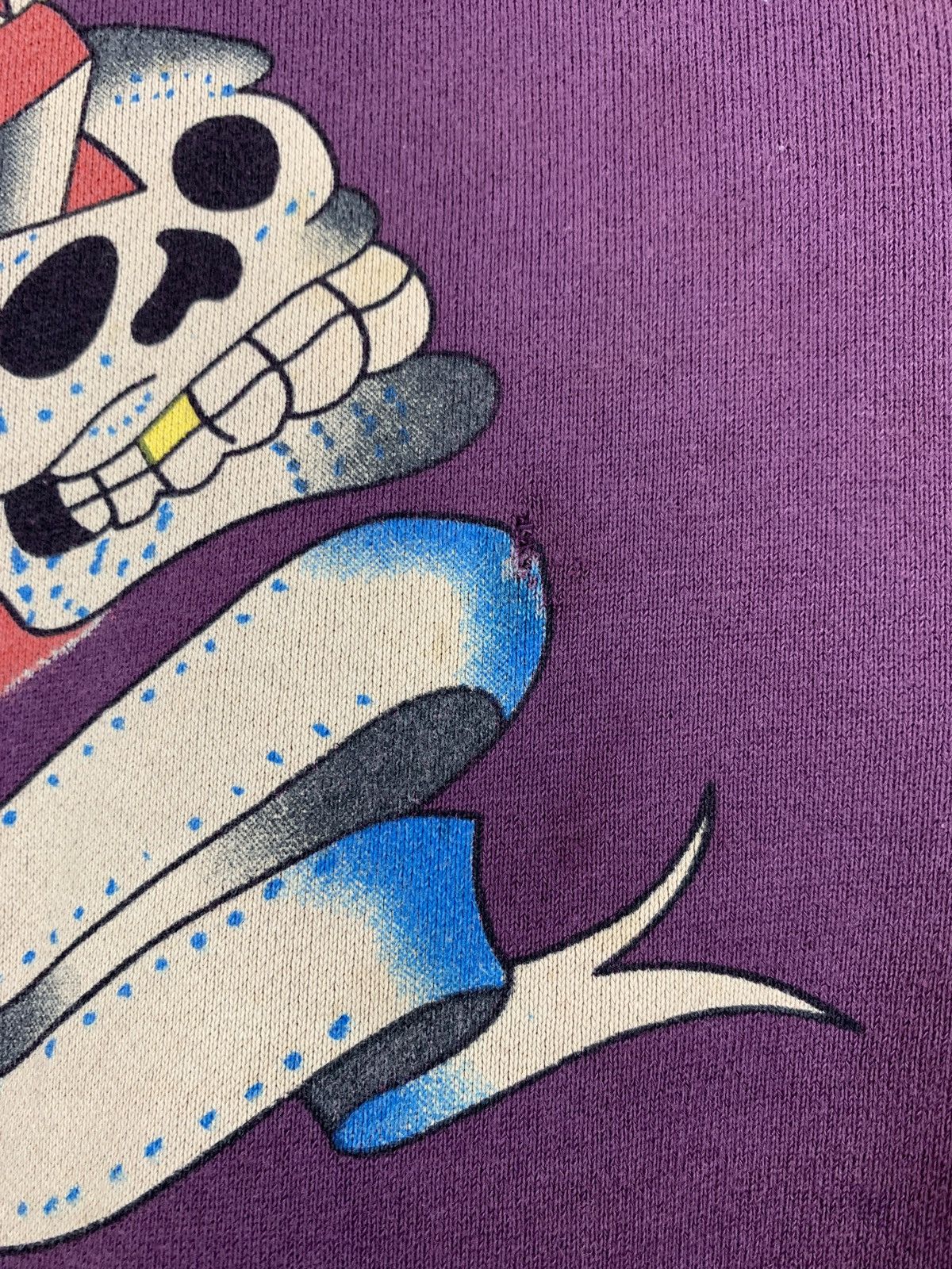 Christian Audigier Vintage Ed Hardy Purple Love Kills Slowly Skull Y2K Hoodie Size US XL / EU 56 / 4 - 15 Thumbnail