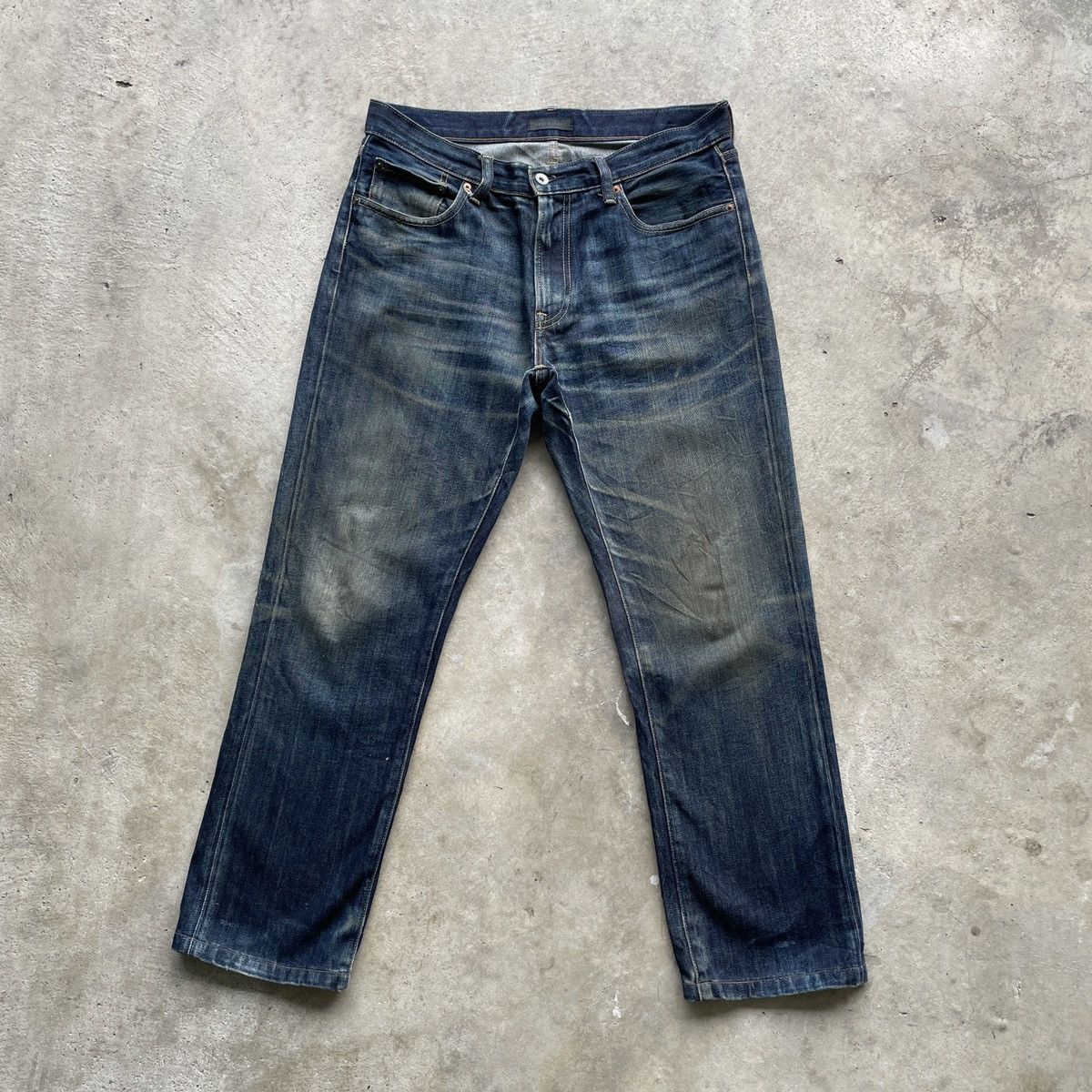 Japanese Brand Vintage Japanese Faded Jeans W32x28.5 Japanese Denim Pants Size US 32 / EU 48 - 1 Thumbnail