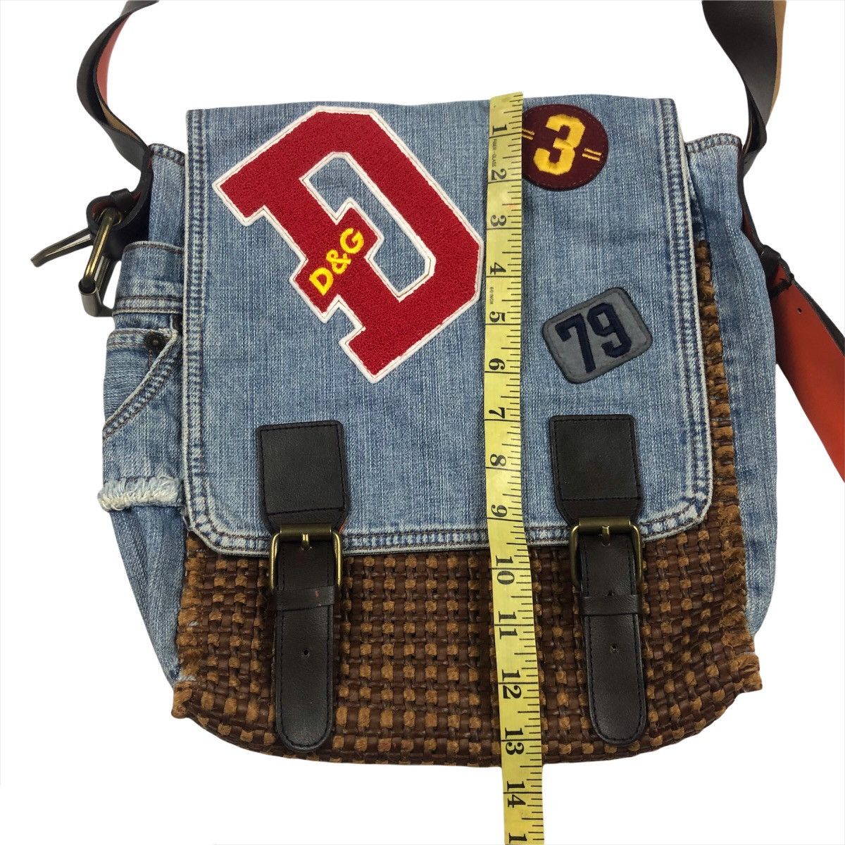 Dolce & Gabbana RARE💥Dolce & Gabbana Denim Patch Messenger Bag Size ONE SIZE - 14 Thumbnail