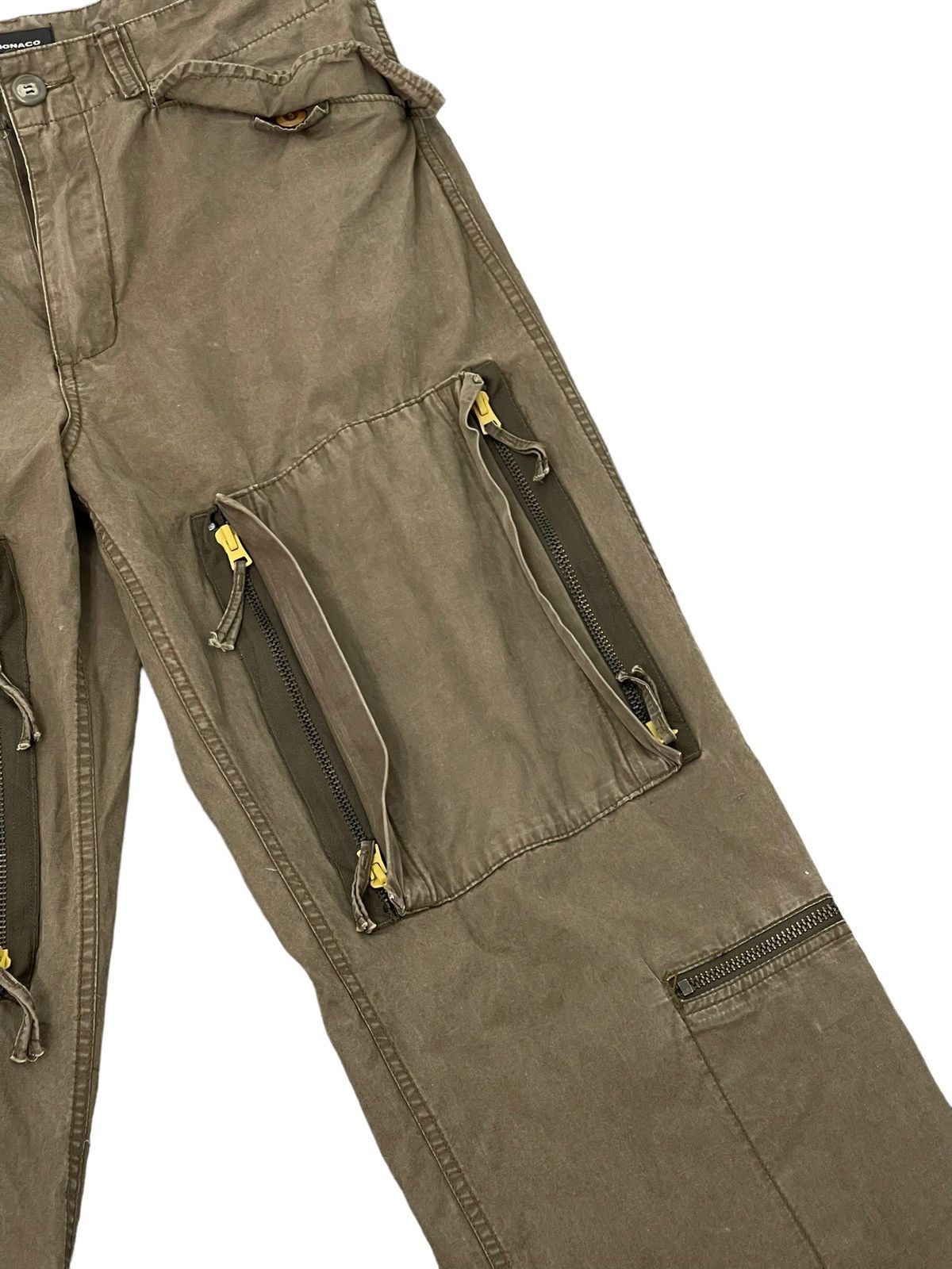 Japanese Brand Multipockets Cargo Wide Pant Club Monaco Faded Military 2🟦5 Size US 35 - 7 Thumbnail