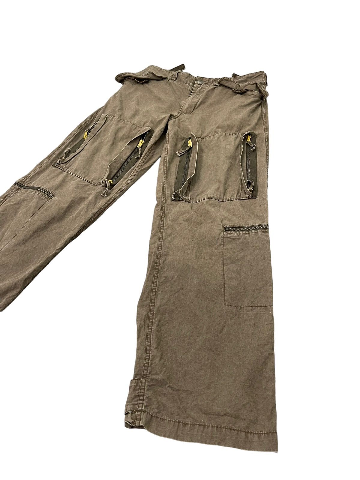 Japanese Brand Multipockets Cargo Wide Pant Club Monaco Faded Military 2🟦5 Size US 35 - 3 Thumbnail