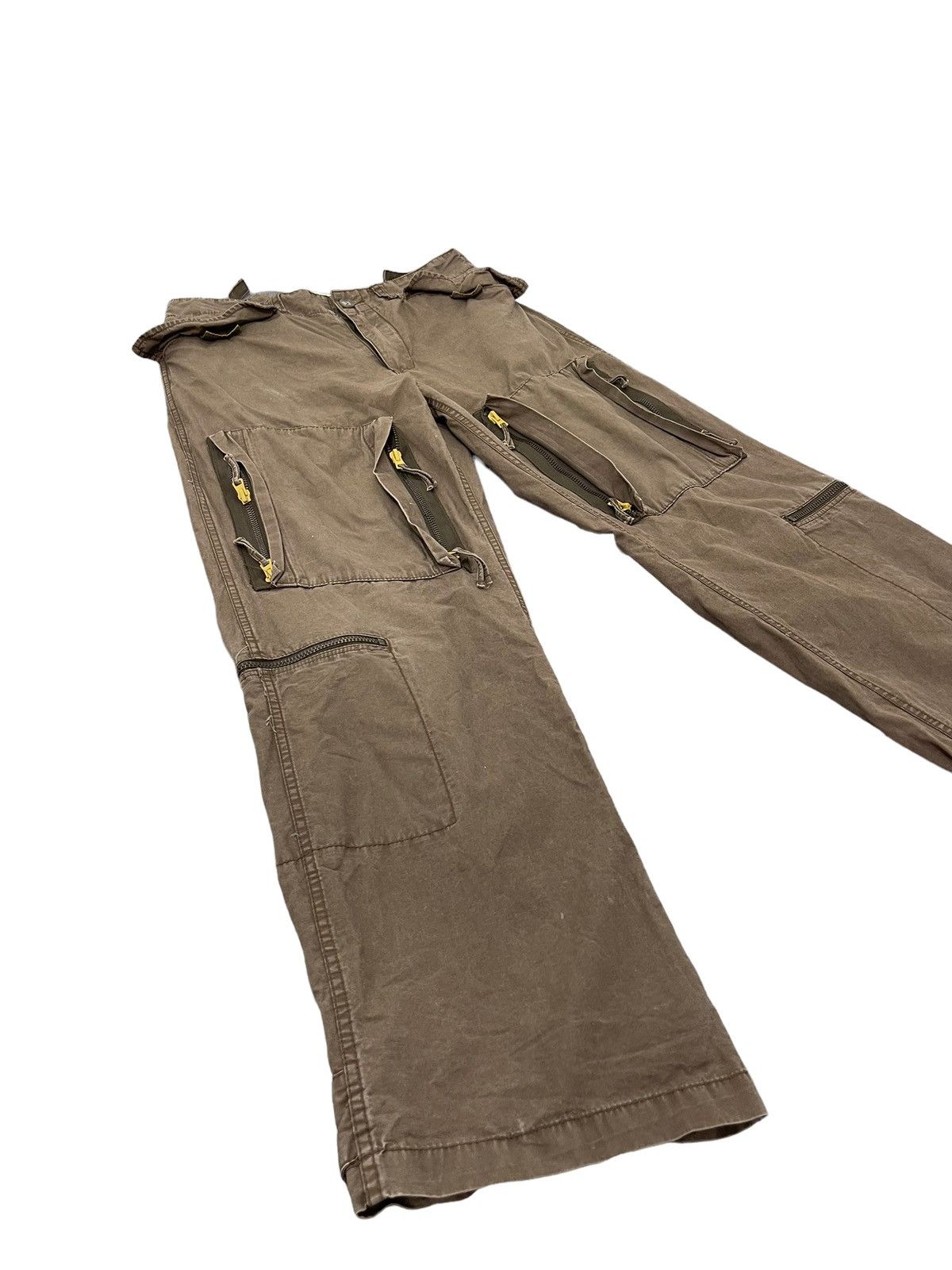 Japanese Brand Multipockets Cargo Wide Pant Club Monaco Faded Military 2🟦5 Size US 35 - 2 Thumbnail