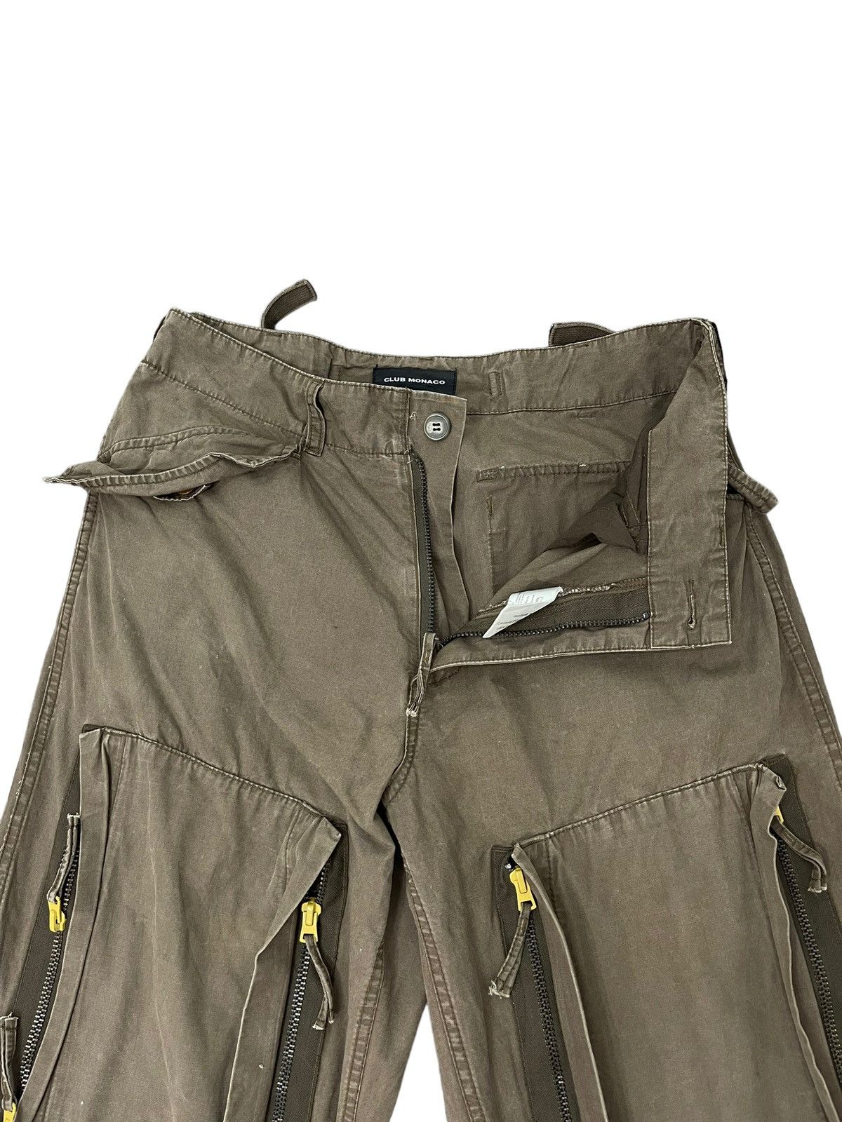 Japanese Brand Multipockets Cargo Wide Pant Club Monaco Faded Military 2🟦5 Size US 35 - 10 Thumbnail