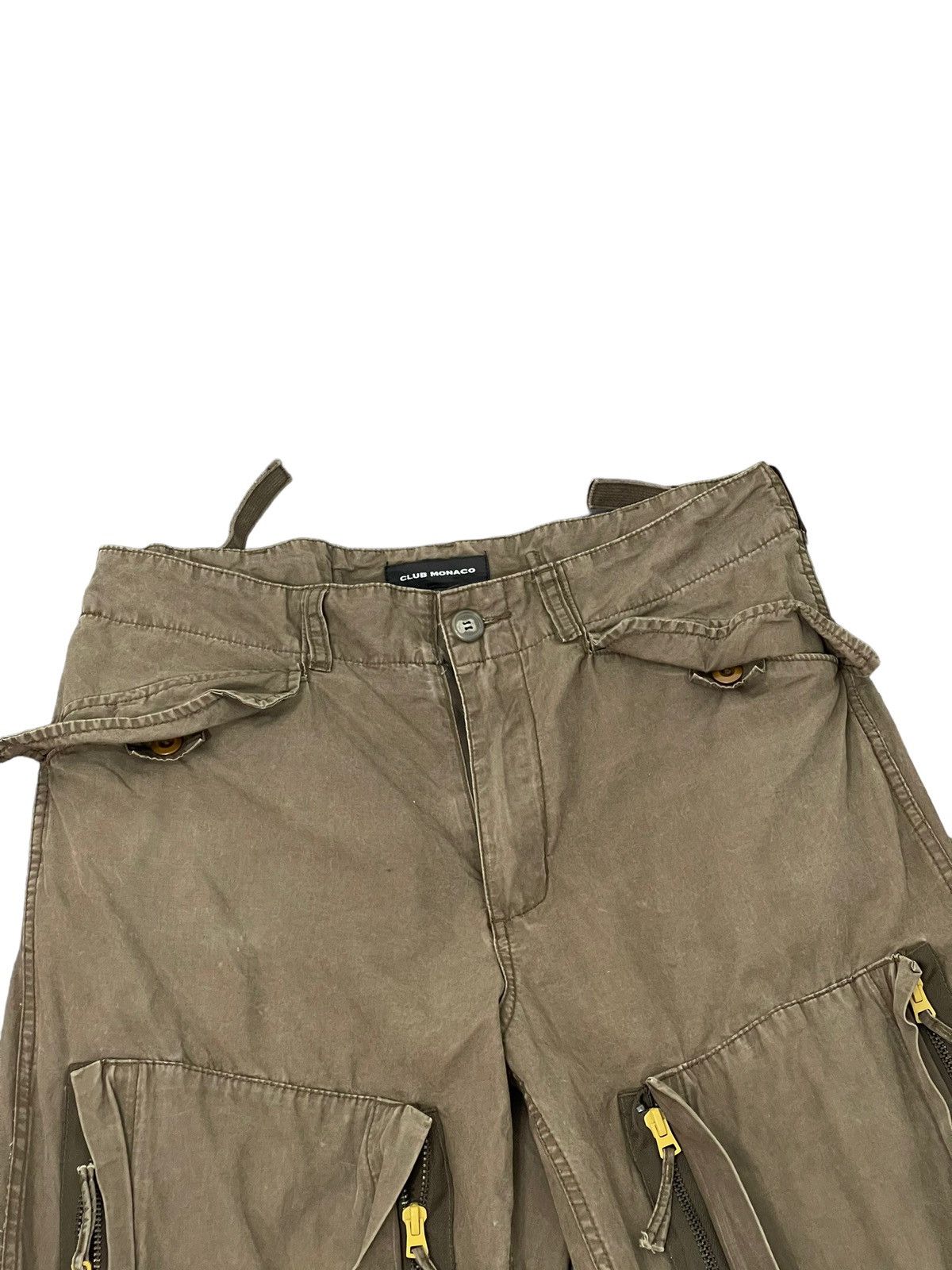 Japanese Brand Multipockets Cargo Wide Pant Club Monaco Faded Military 2🟦5 Size US 35 - 8 Thumbnail