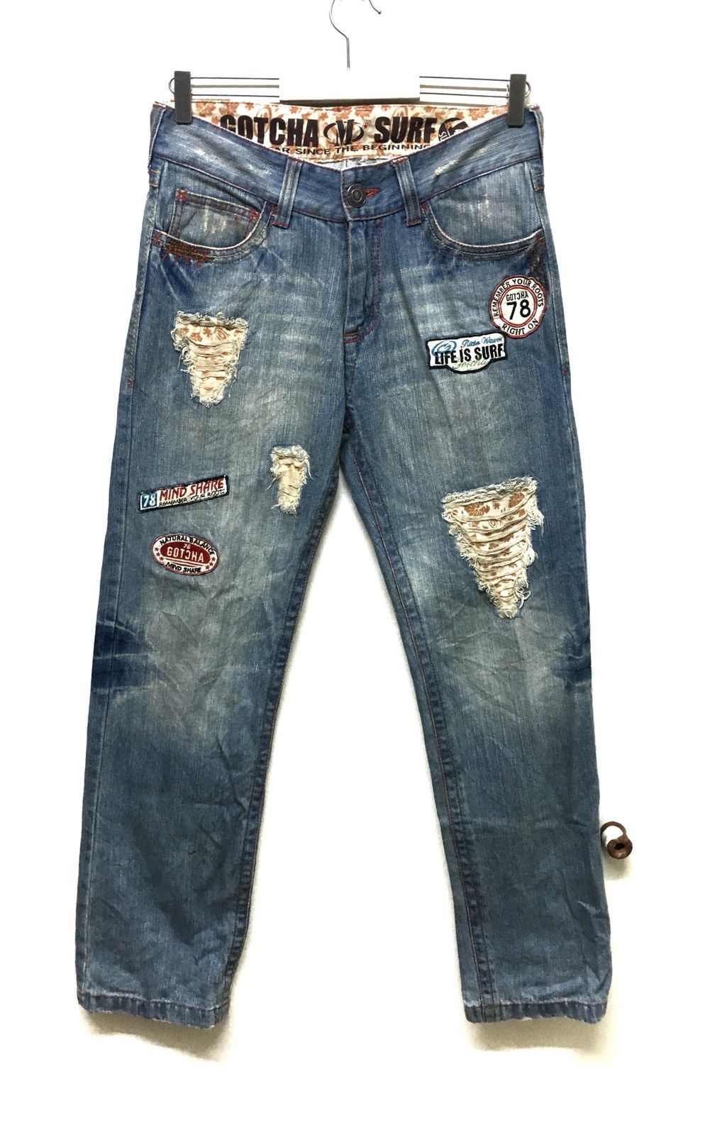 Gotcha × Japanese Brand Gotcha jeans patchwork stright cut Size US 34 / EU 50 - 1 Thumbnail
