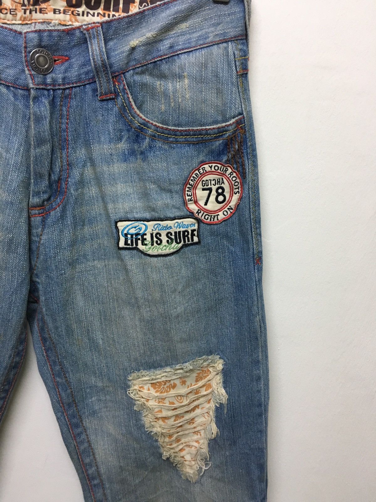 Gotcha × Japanese Brand Gotcha jeans patchwork stright cut Size US 34 / EU 50 - 4 Thumbnail
