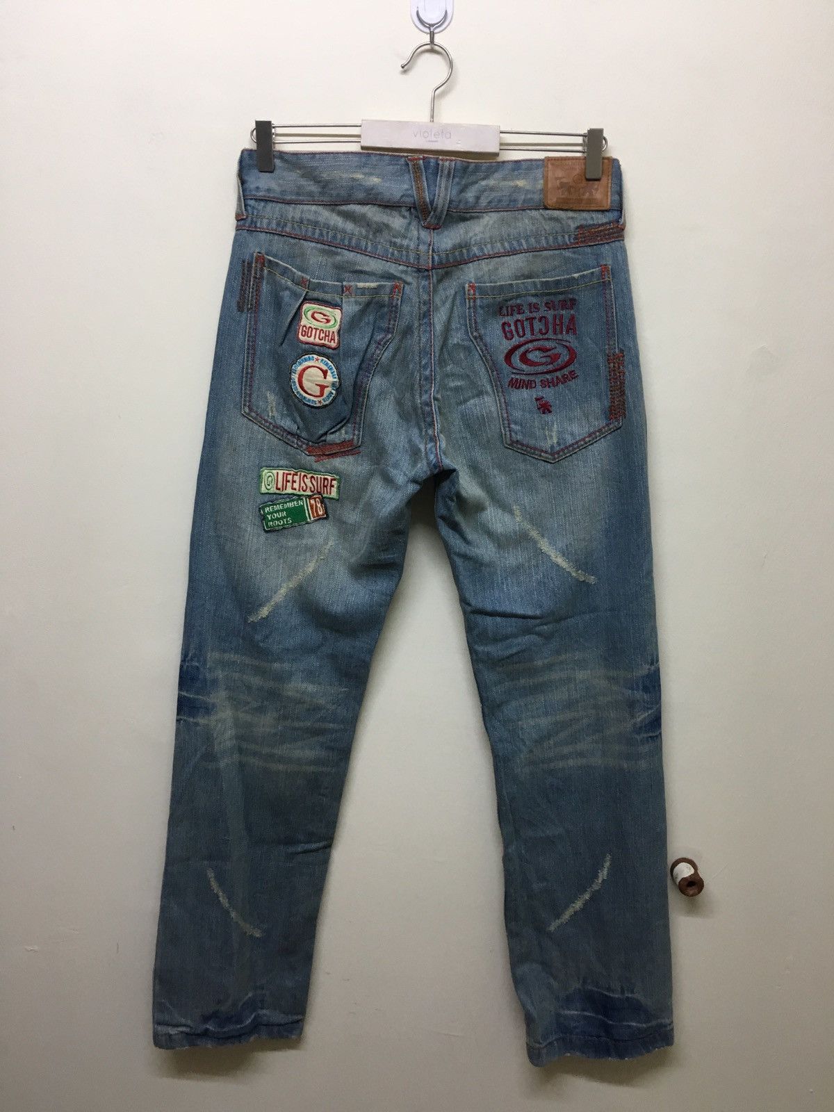 Gotcha × Japanese Brand Gotcha jeans patchwork stright cut Size US 34 / EU 50 - 6 Thumbnail