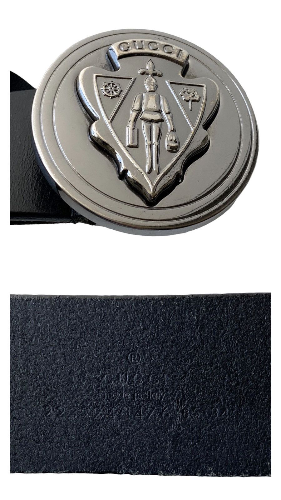 Gucci GUCCI Leather Calfskin Hysteria Belt 85 34 Black Size 30 - 2 Thumbnail